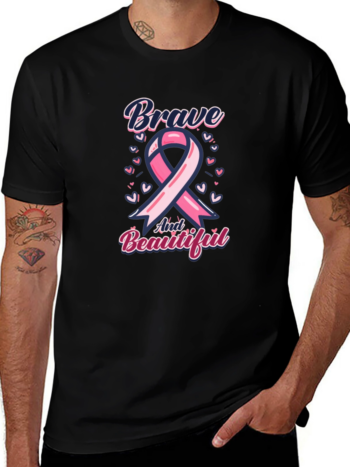 Brave and Beautiful Breast Cancer Awareness T-Shirt