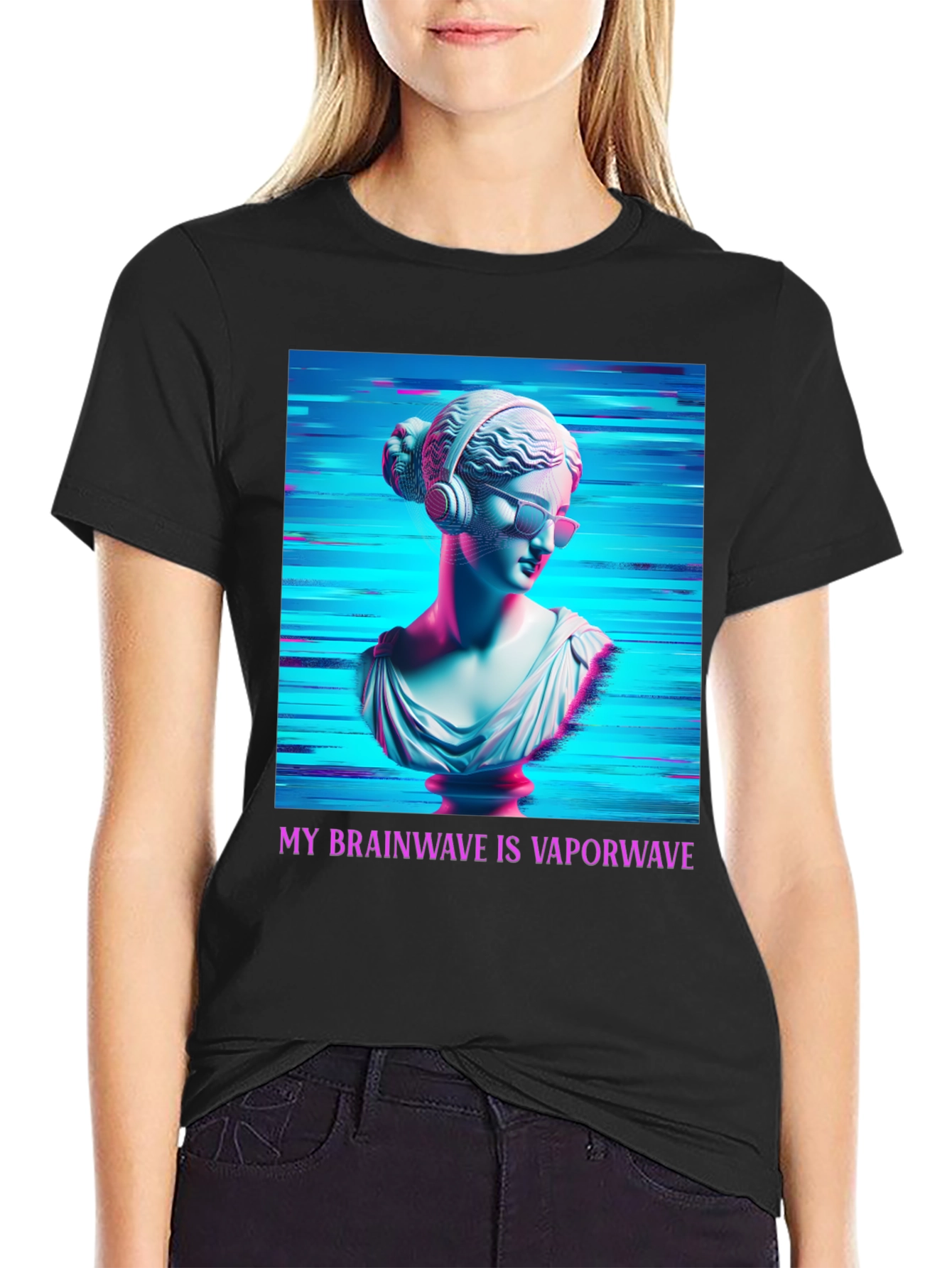 Vaporwave Brain T-Shirt - Aesthetic Greek Bust