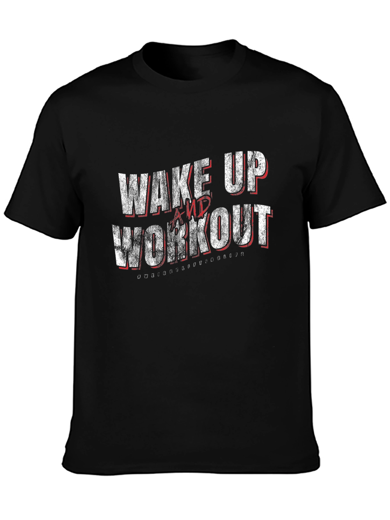 Wake Up and Workout Graphic Tee - Black