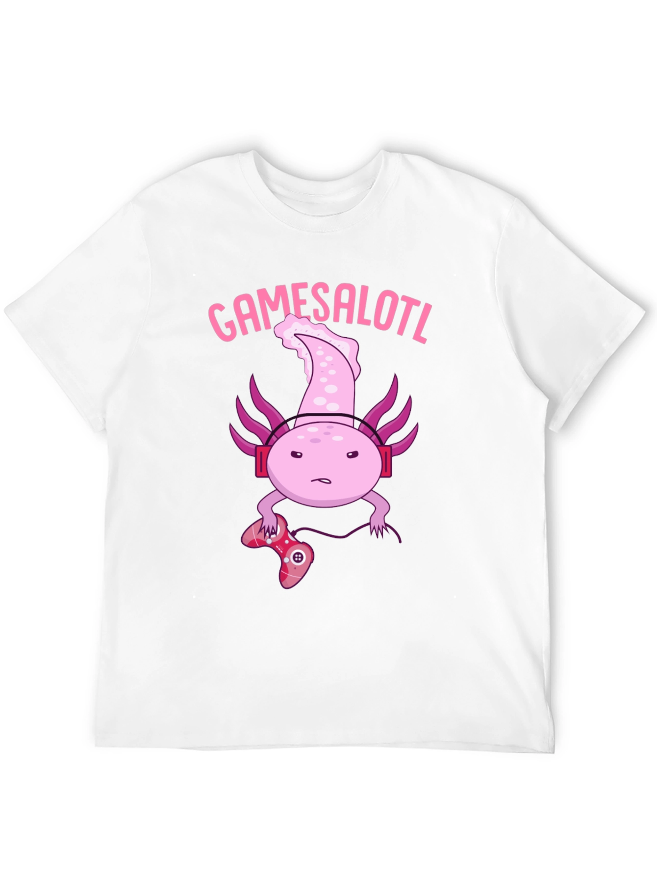 Gamesalotl Gamer Axolotl Black Graphic T-Shirt