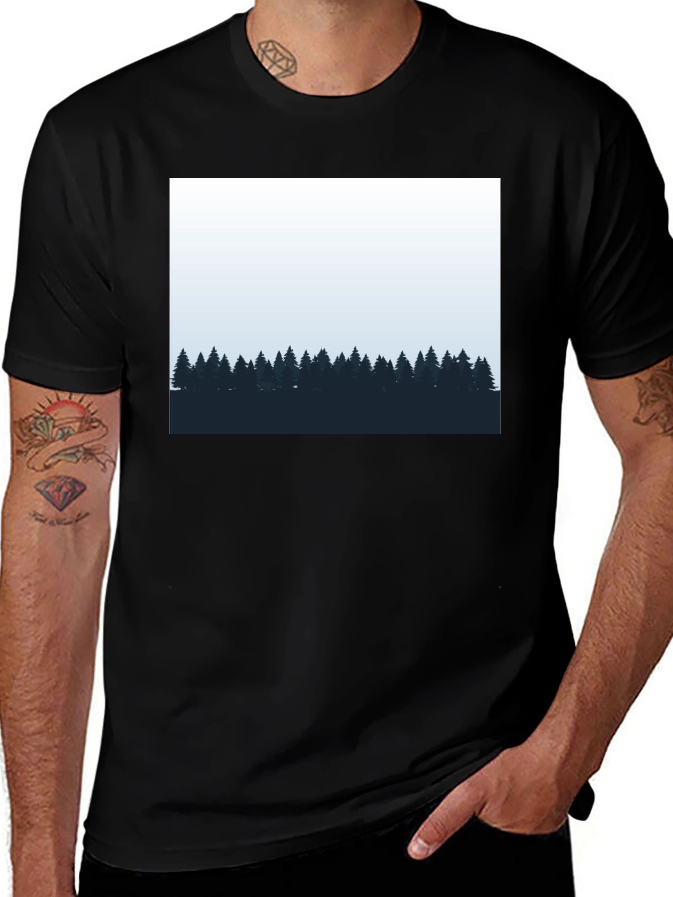 Mens Black Forest Graphic Tee