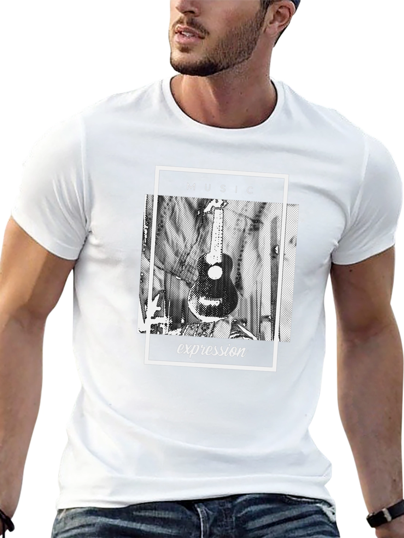Music Expression Graphic Tee - Black Cotton