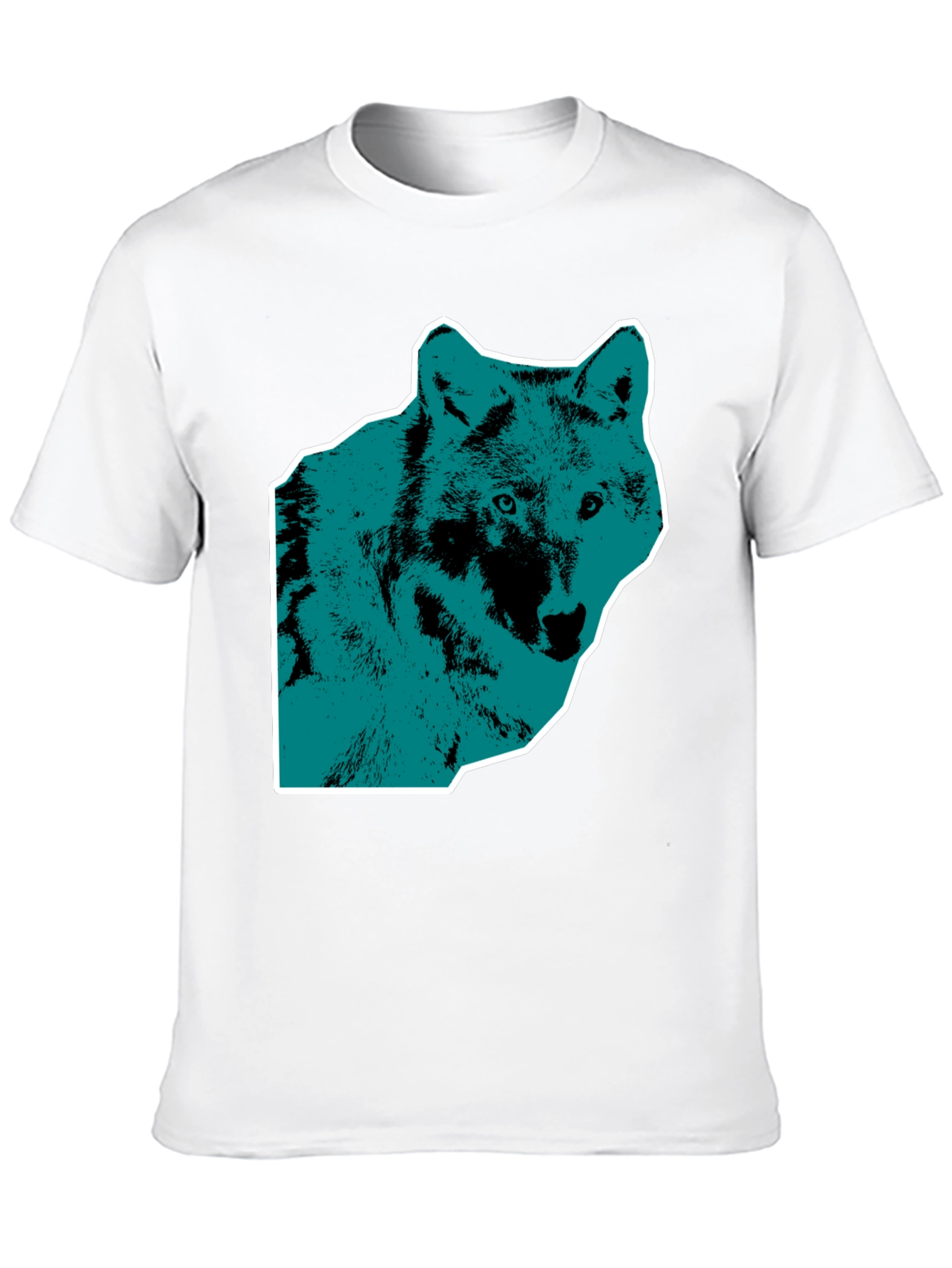 Wolf Graphic Print Mens Black T-Shirt
