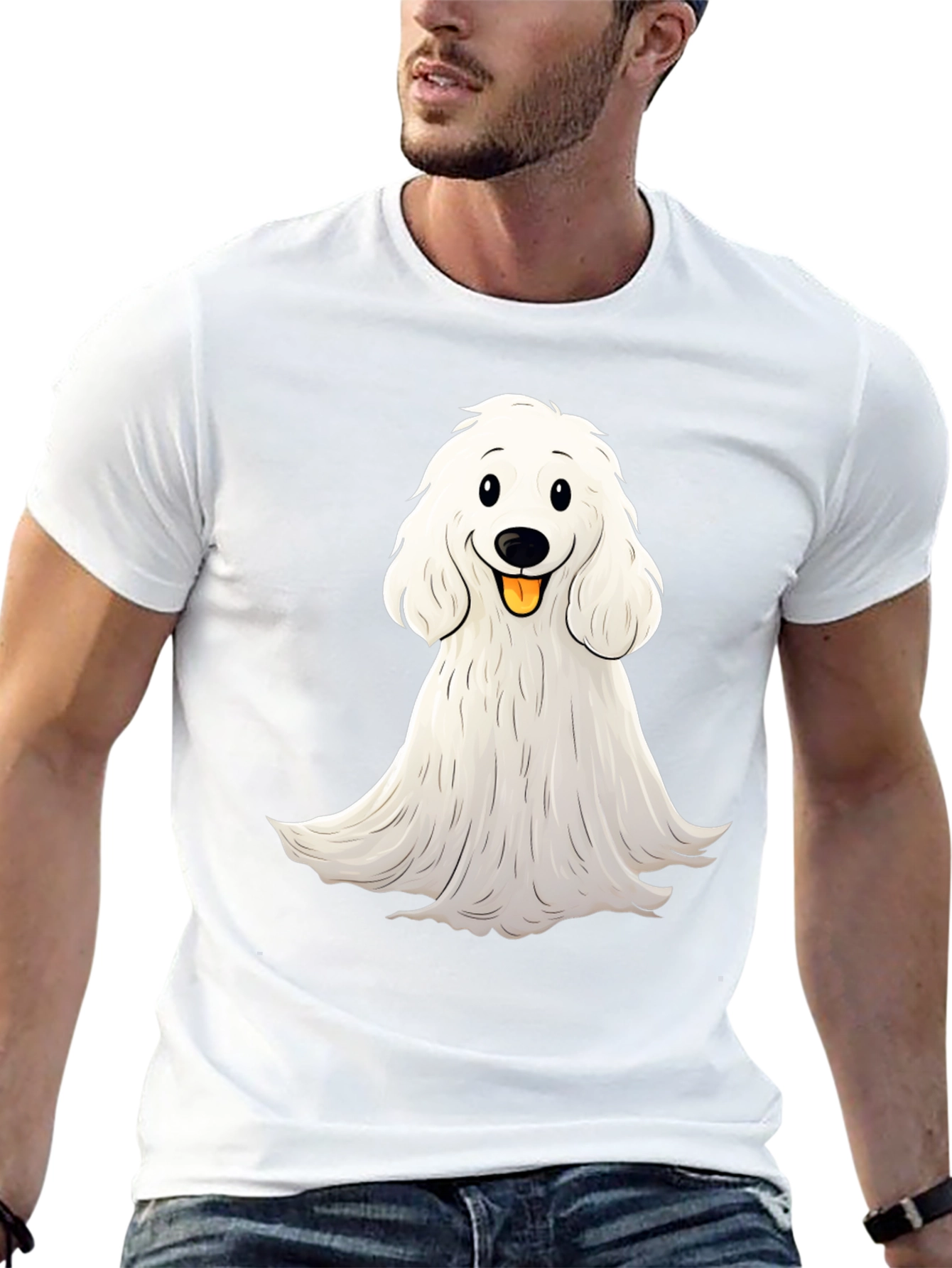 Cute Dog Graphic Black T-Shirt
