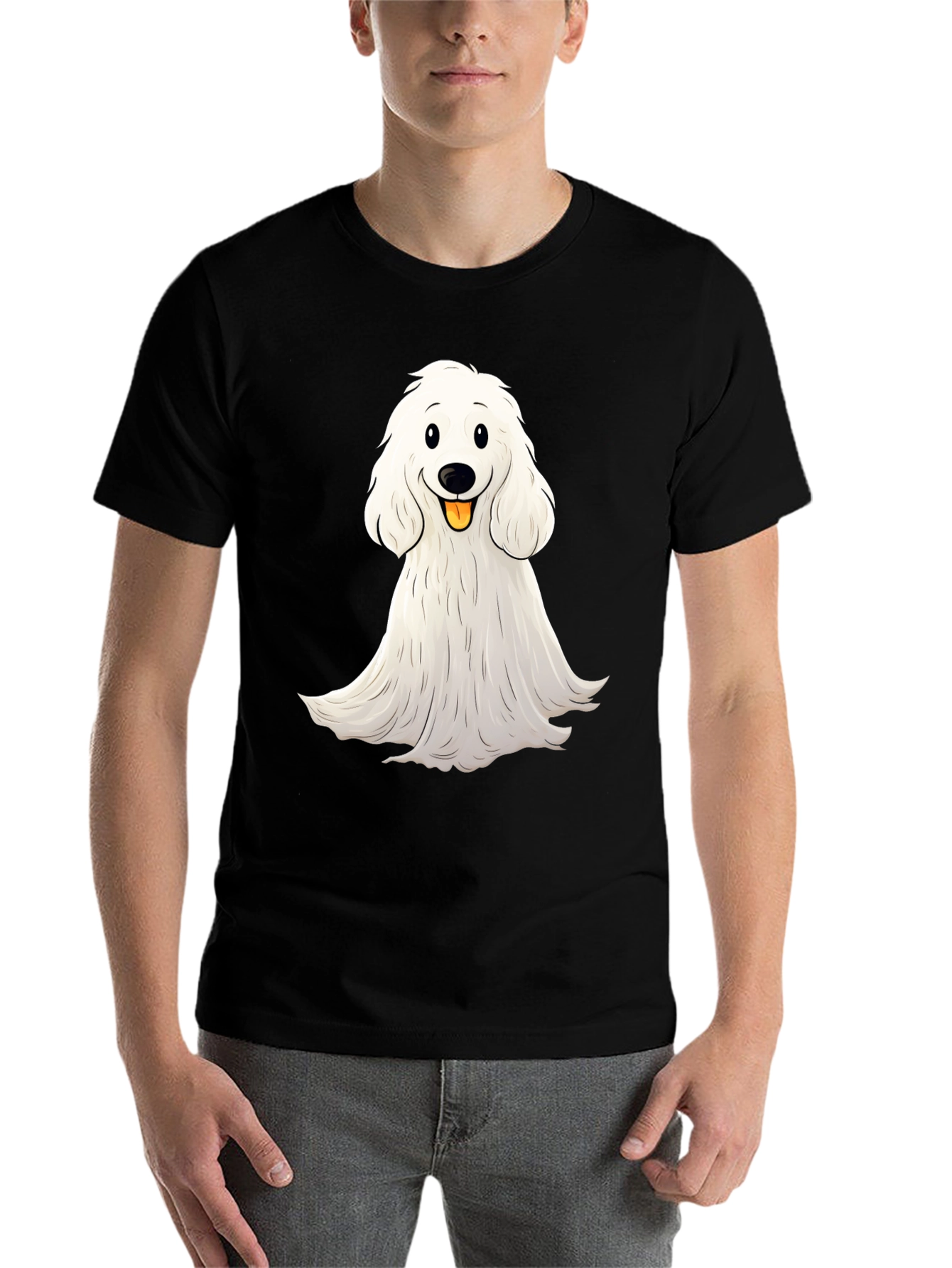 Cute Dog Graphic Black T-Shirt