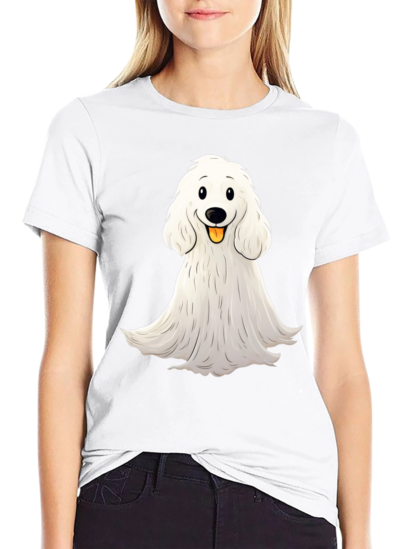 Cute Dog Graphic Black T-Shirt