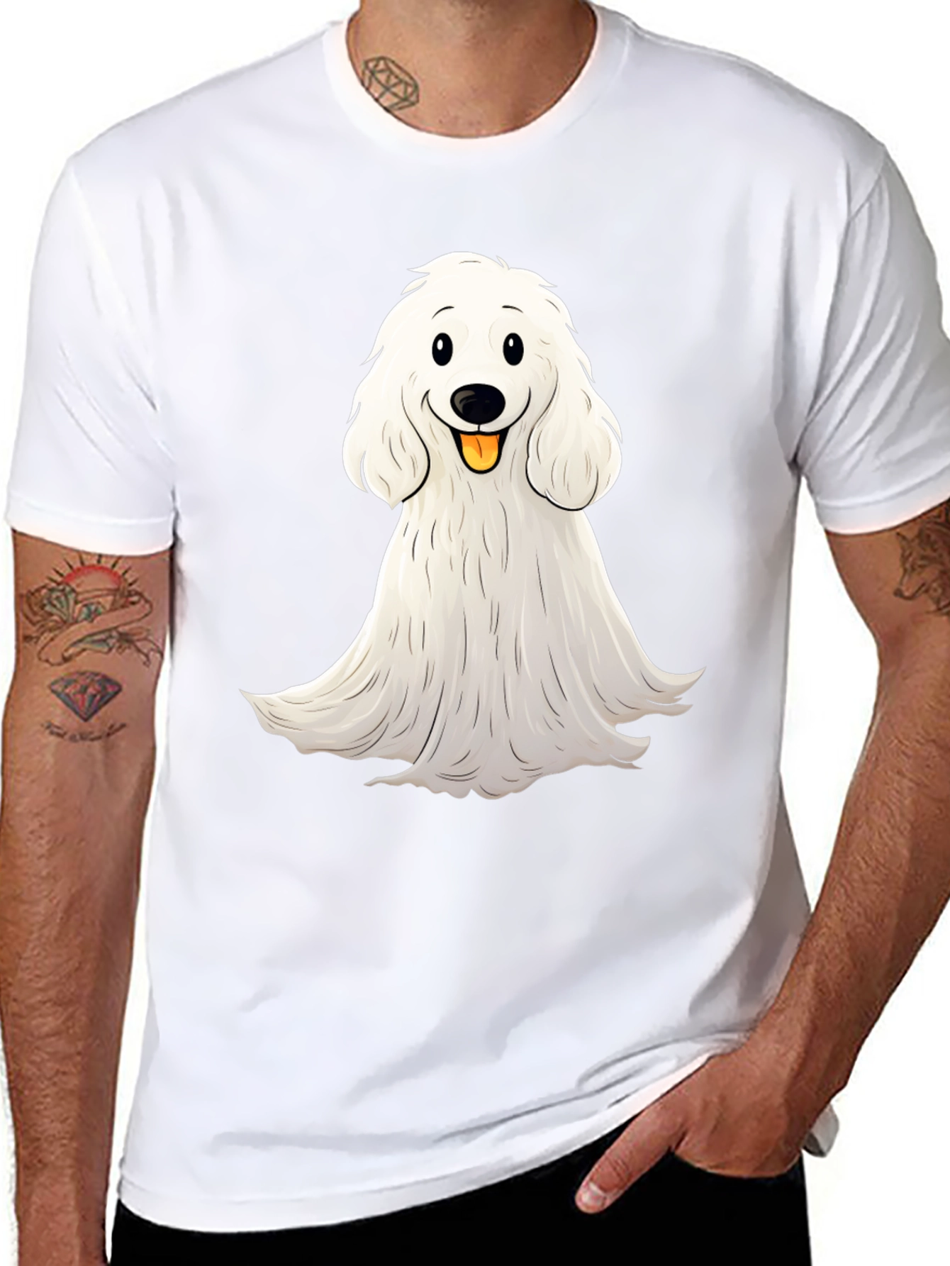 Cute Dog Graphic Black T-Shirt