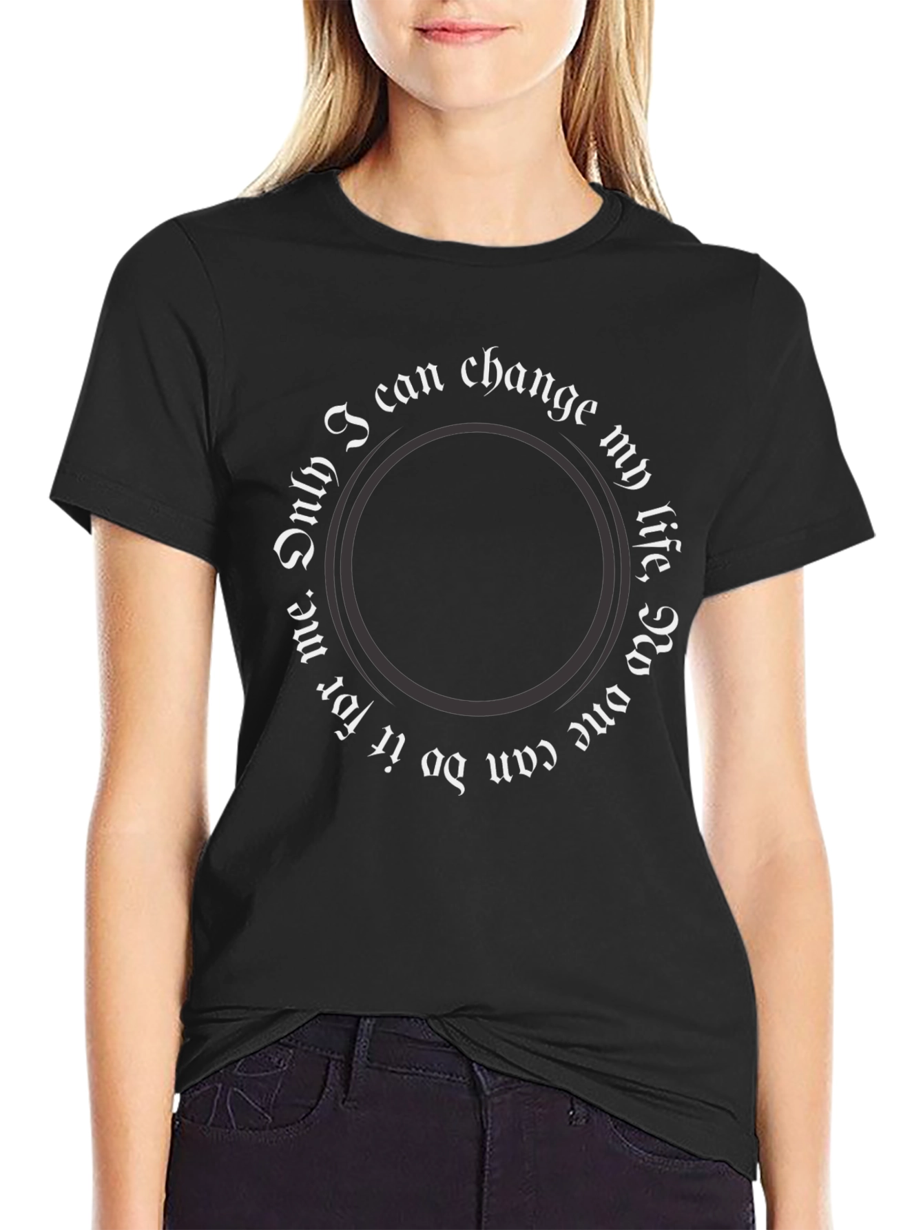 Motivational Circle Print T-Shirt