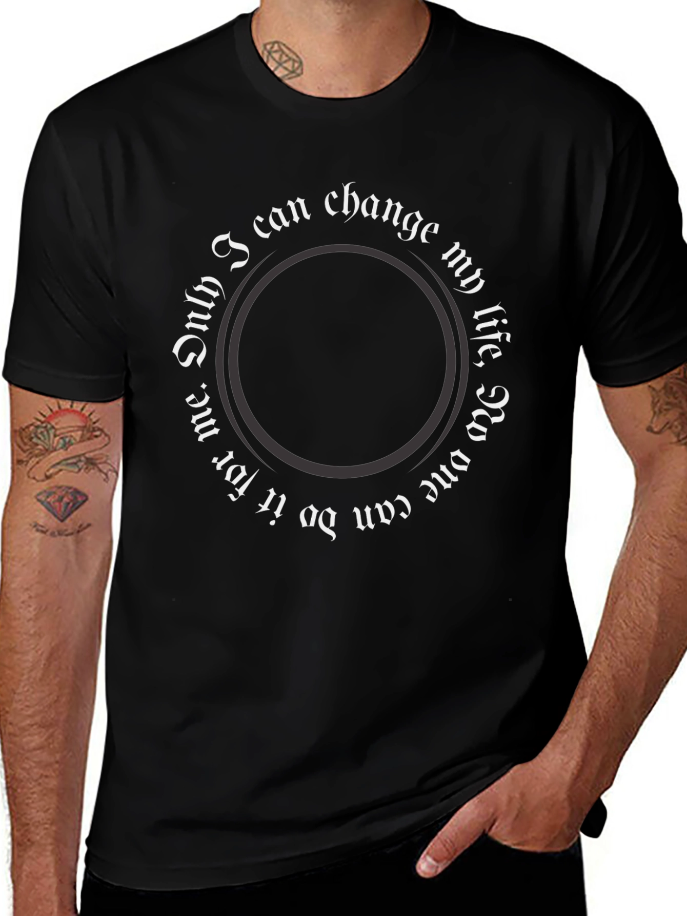 Motivational Circle Print T-Shirt
