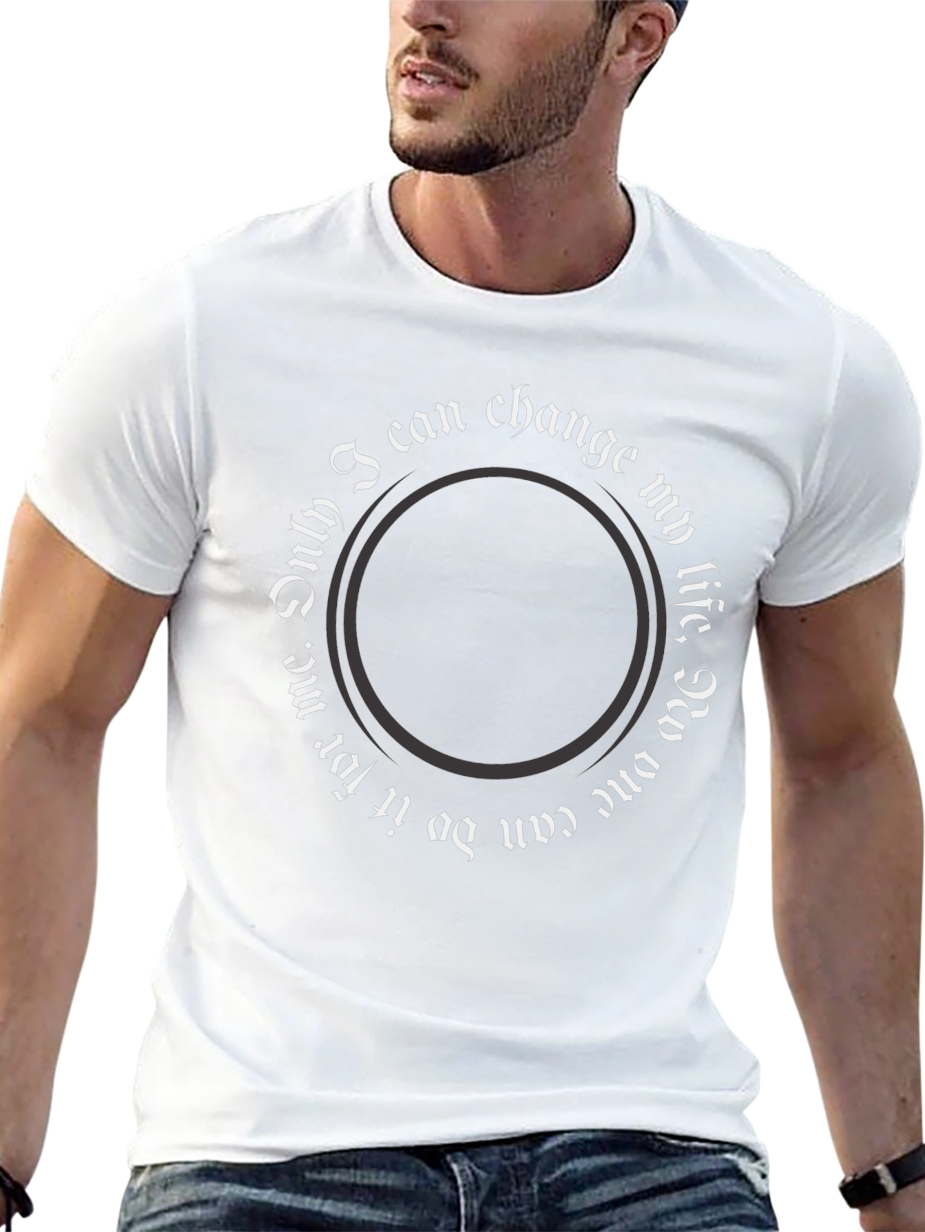 Motivational Circle Print T-Shirt