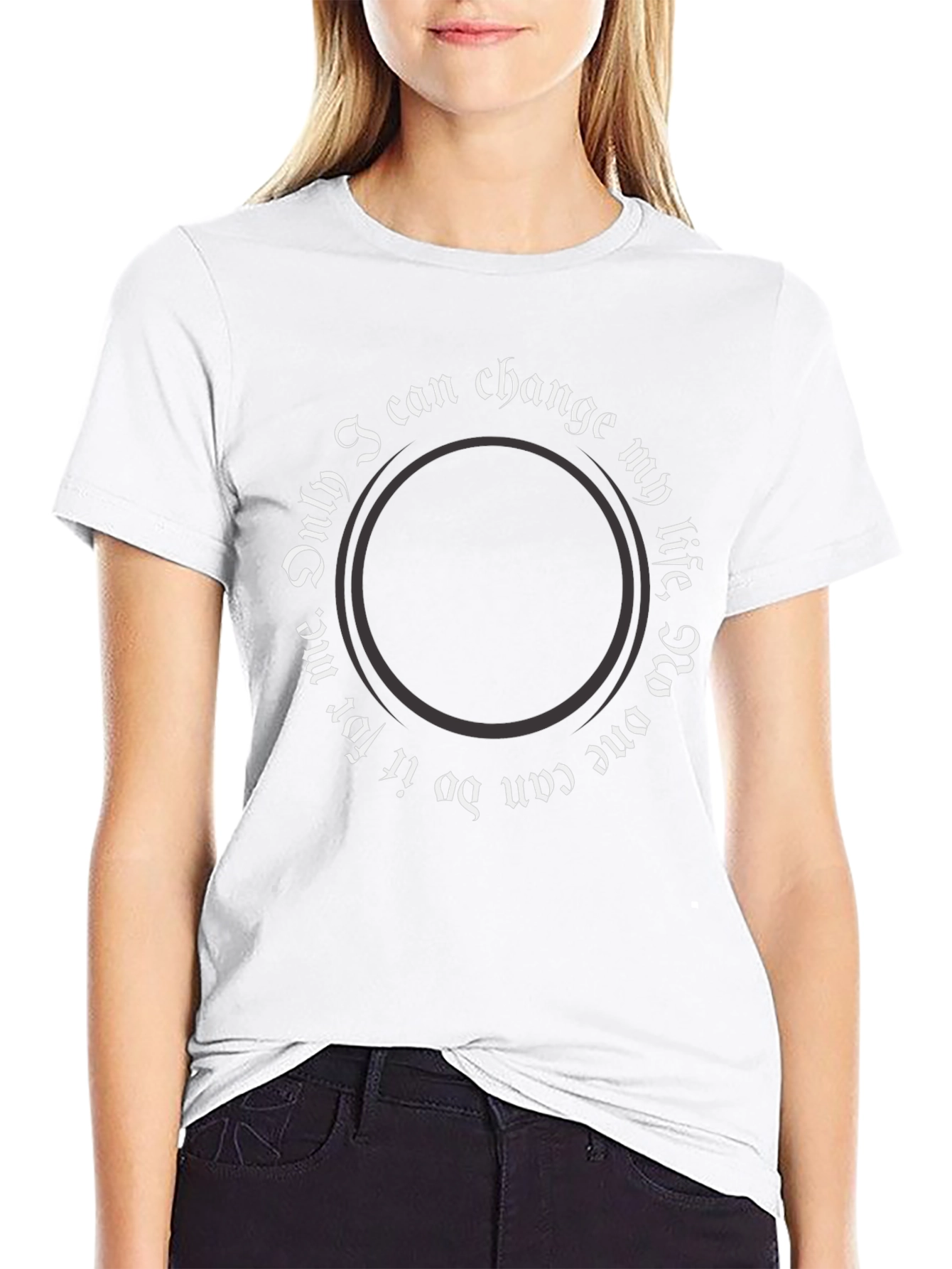 Motivational Circle Print T-Shirt