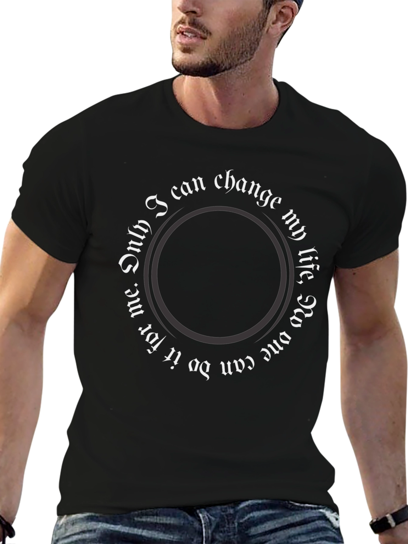 Motivational Circle Print T-Shirt