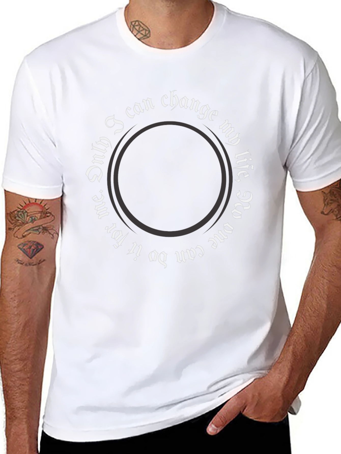 Motivational Circle Print T-Shirt