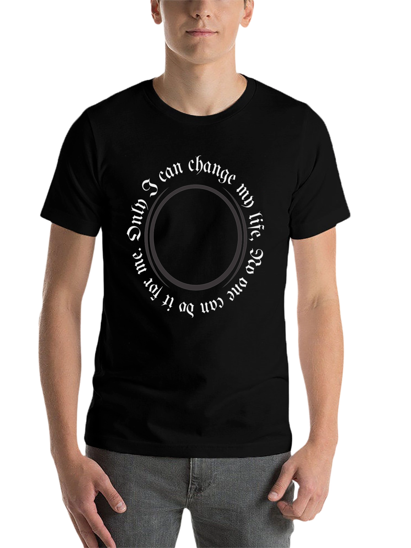 Motivational Circle Print T-Shirt