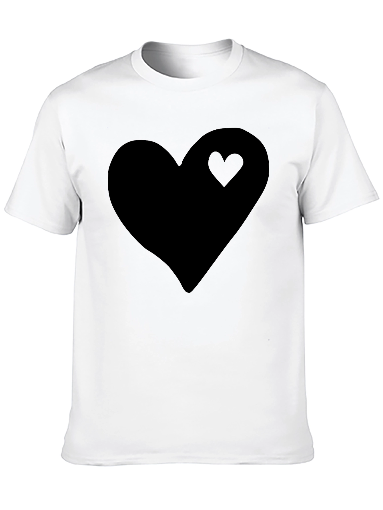 Black Heart Graphic Tee - Stylish Mens Casual Shirt