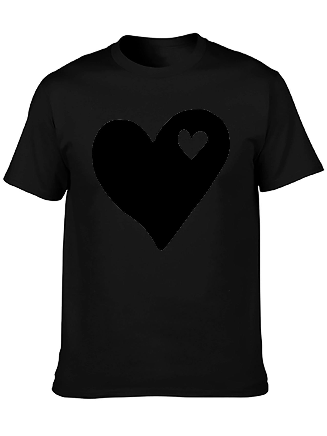 Black Heart Graphic Tee - Stylish Mens Casual Shirt