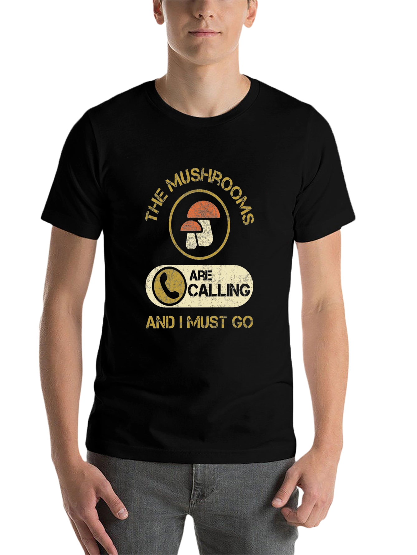 Mushroom Calling Graphic T-Shirt - Funny Forager Tee