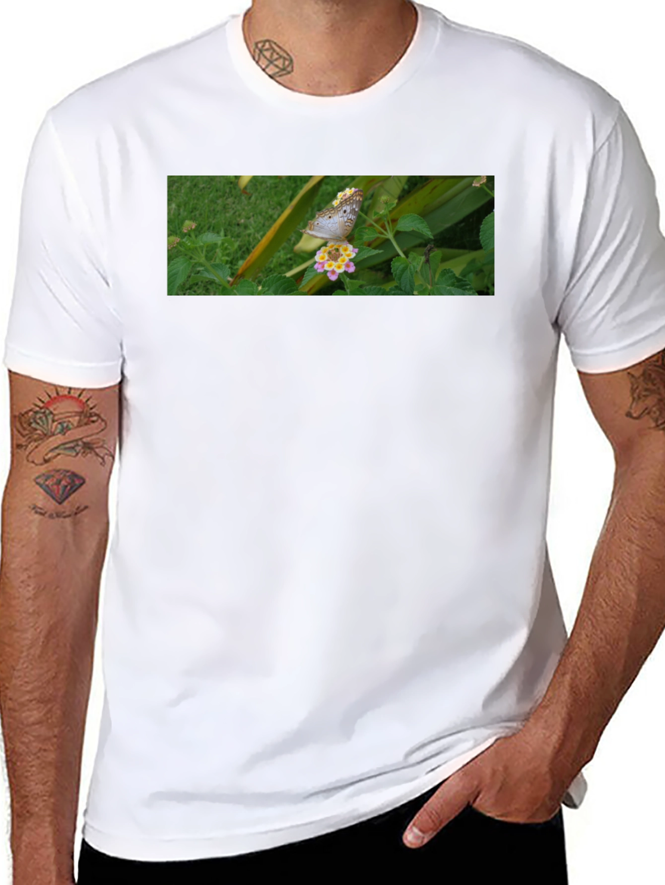 Butterfly on Flower Graphic Tee