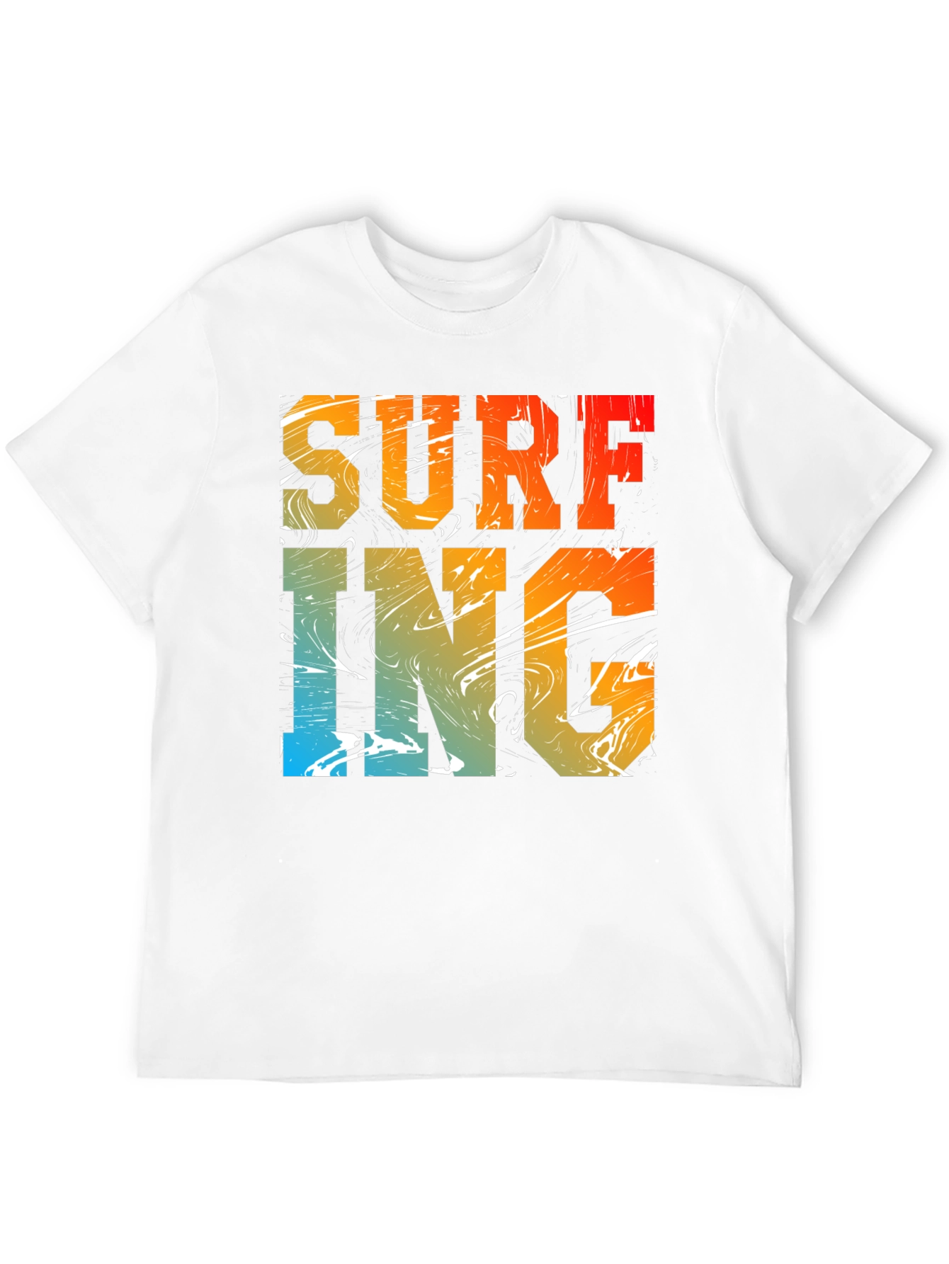 Surfing Graphic Print Black Crew Neck T-Shirt