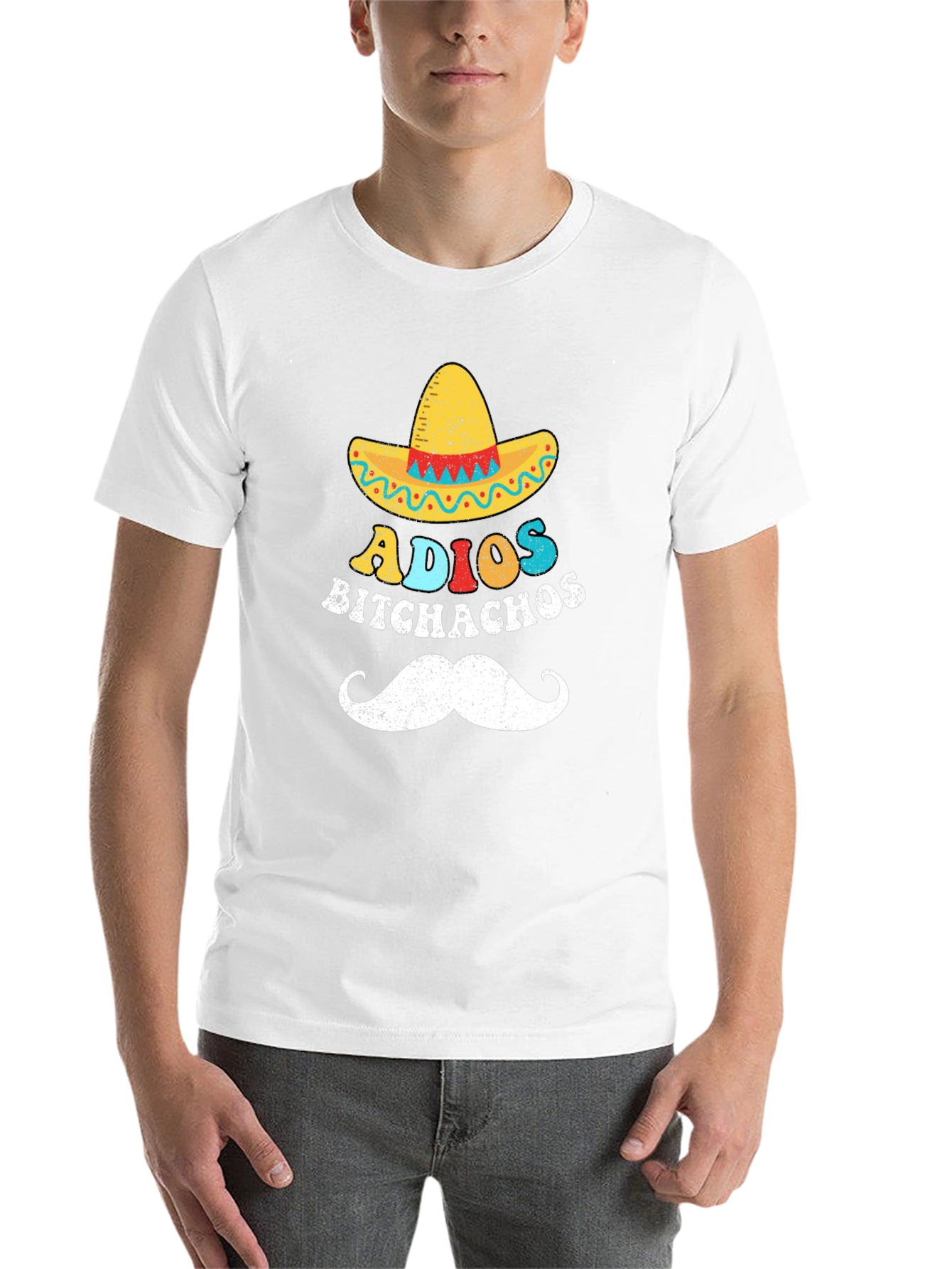 Adios Bitchachos Graphic T-Shirt - Black Crew Neck
