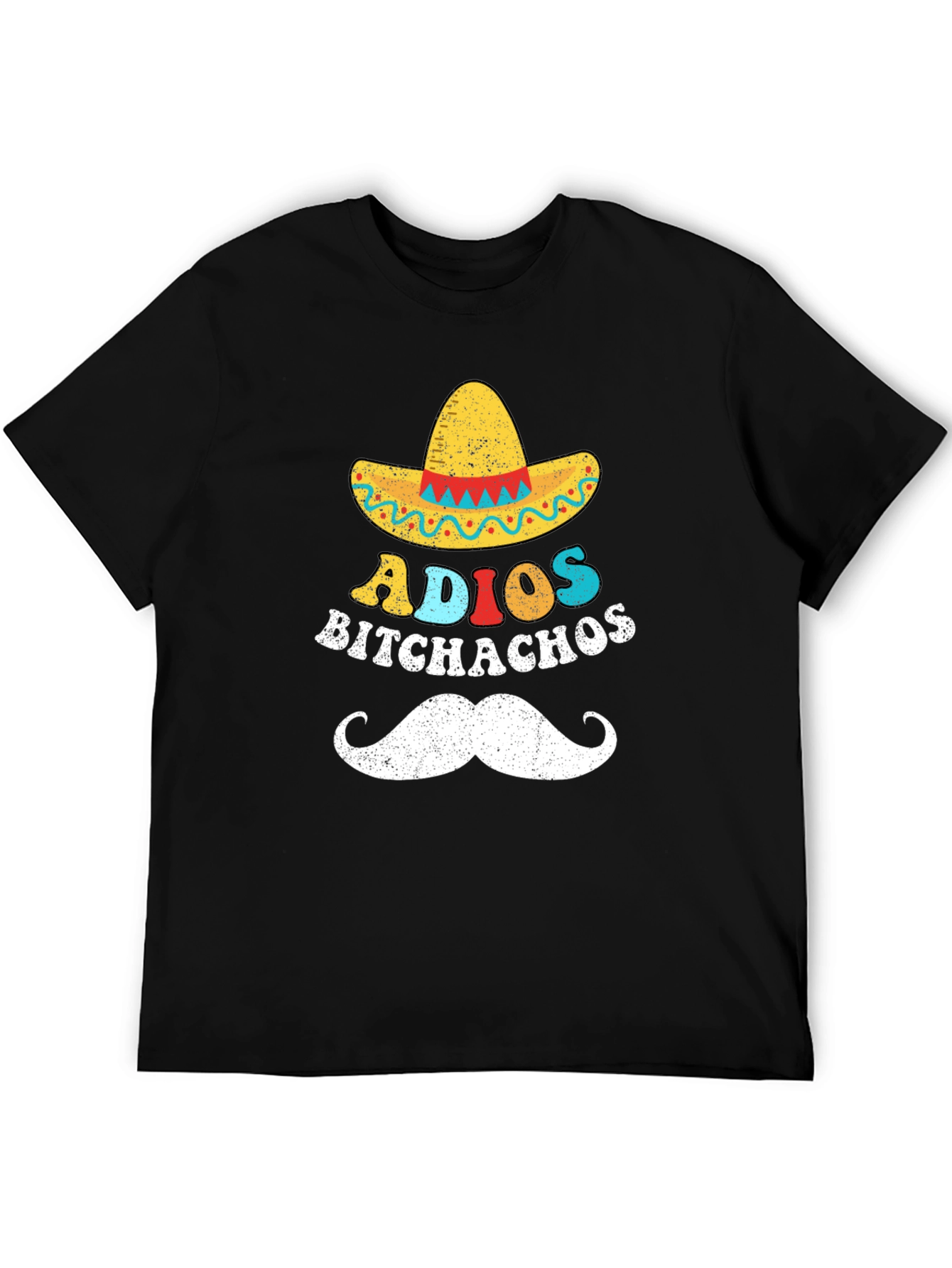 Adios Bitchachos Graphic T-Shirt - Black Crew Neck