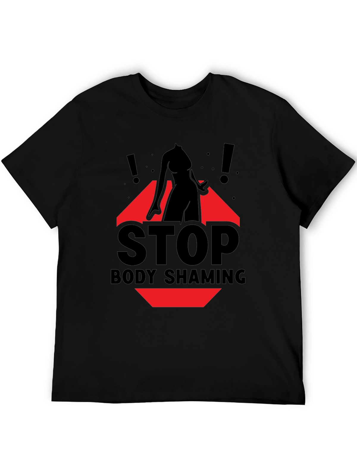 Stop Body Shaming Graphic Tee - Black