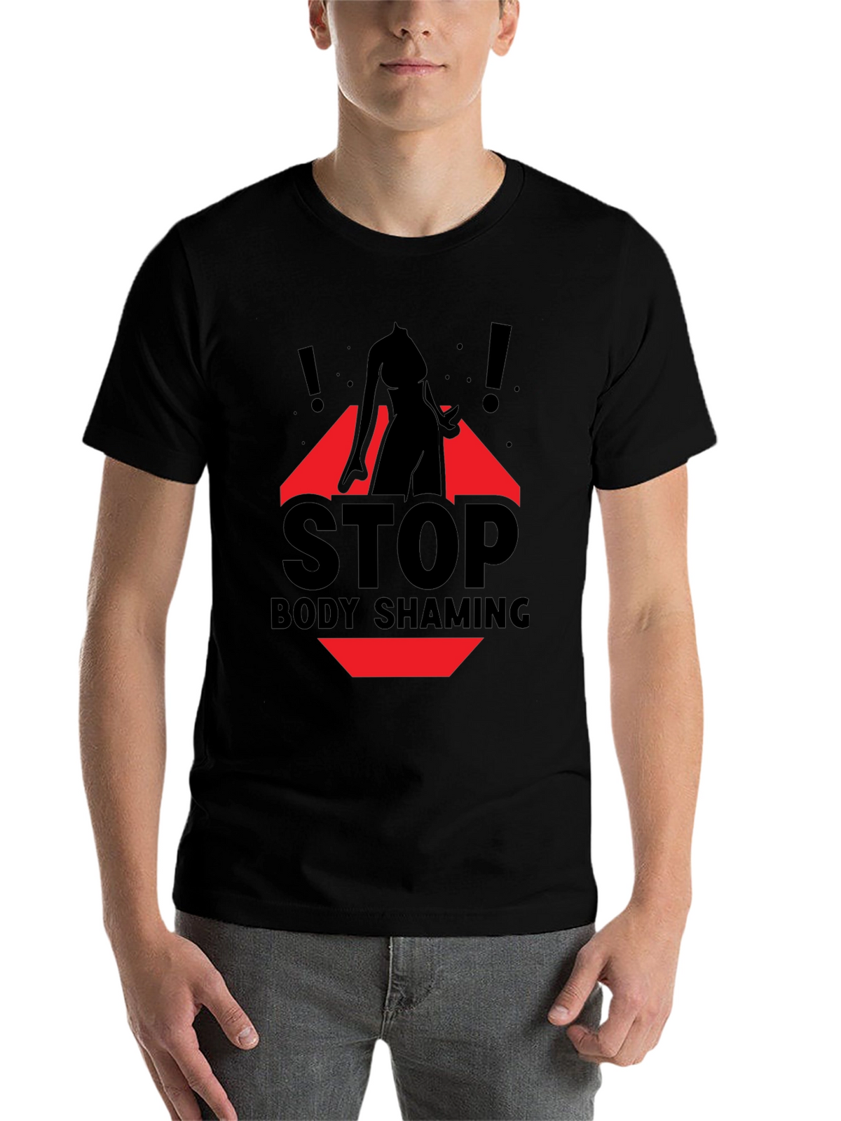 Stop Body Shaming Graphic Tee - Black