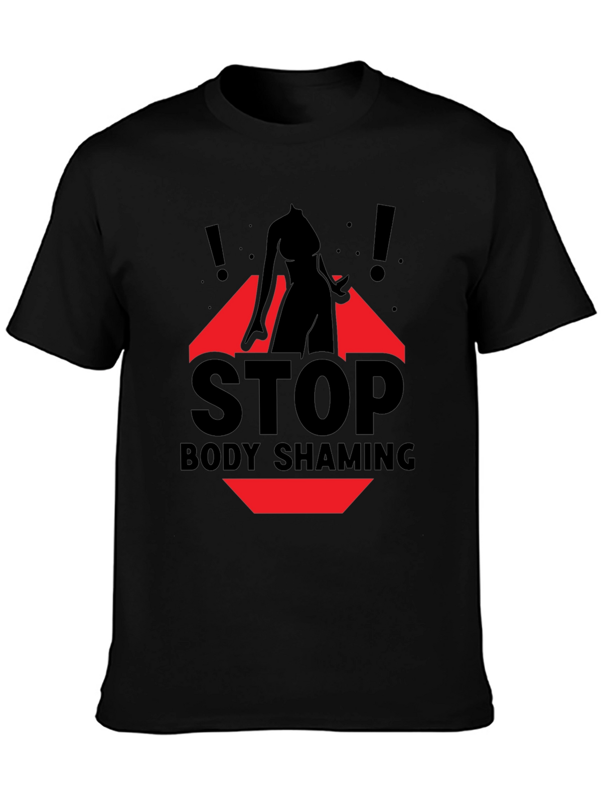 Stop Body Shaming Graphic Tee - Black