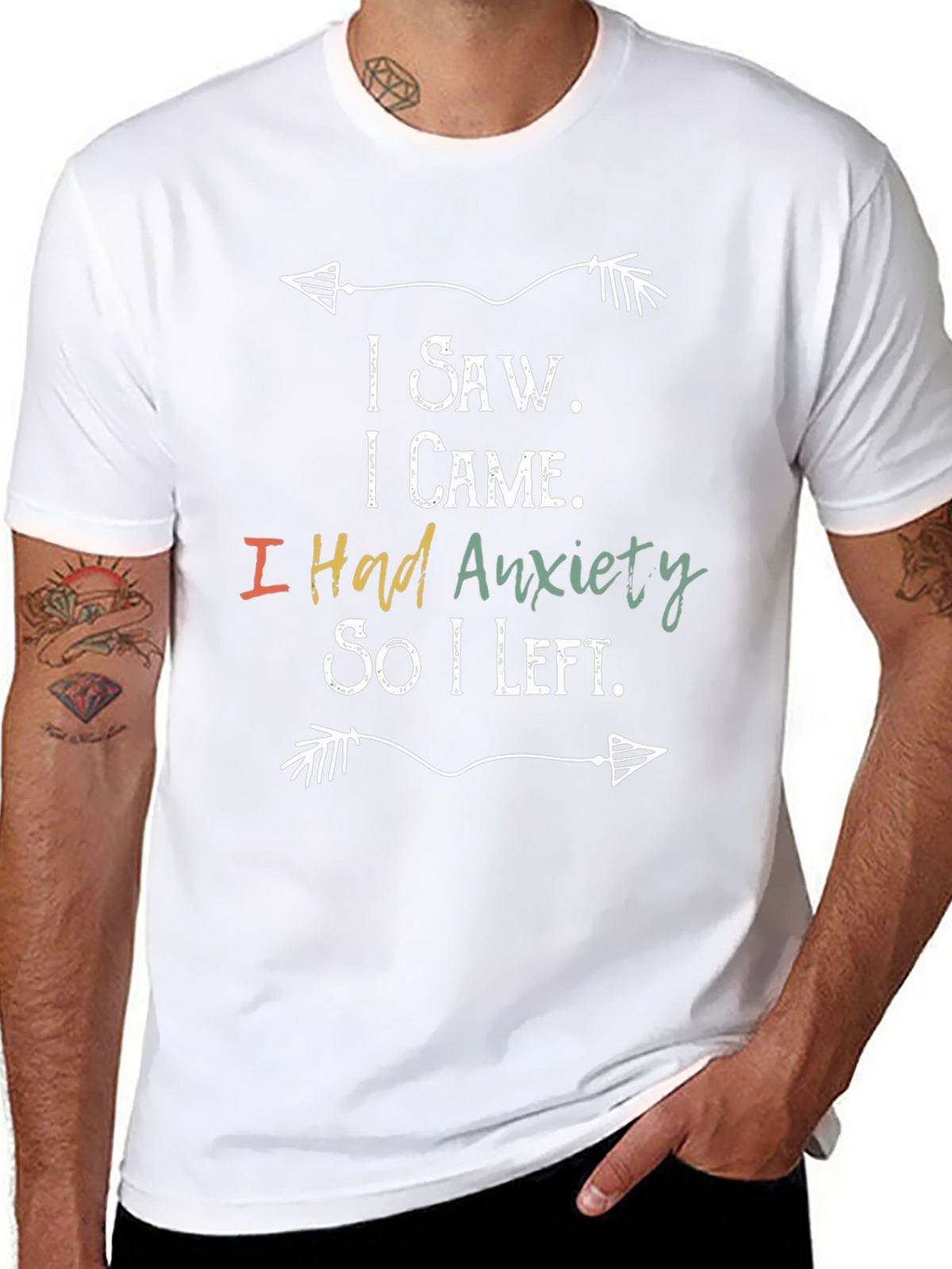 Anxiety Humor Graphic T-Shirt Funny Slogan Tee