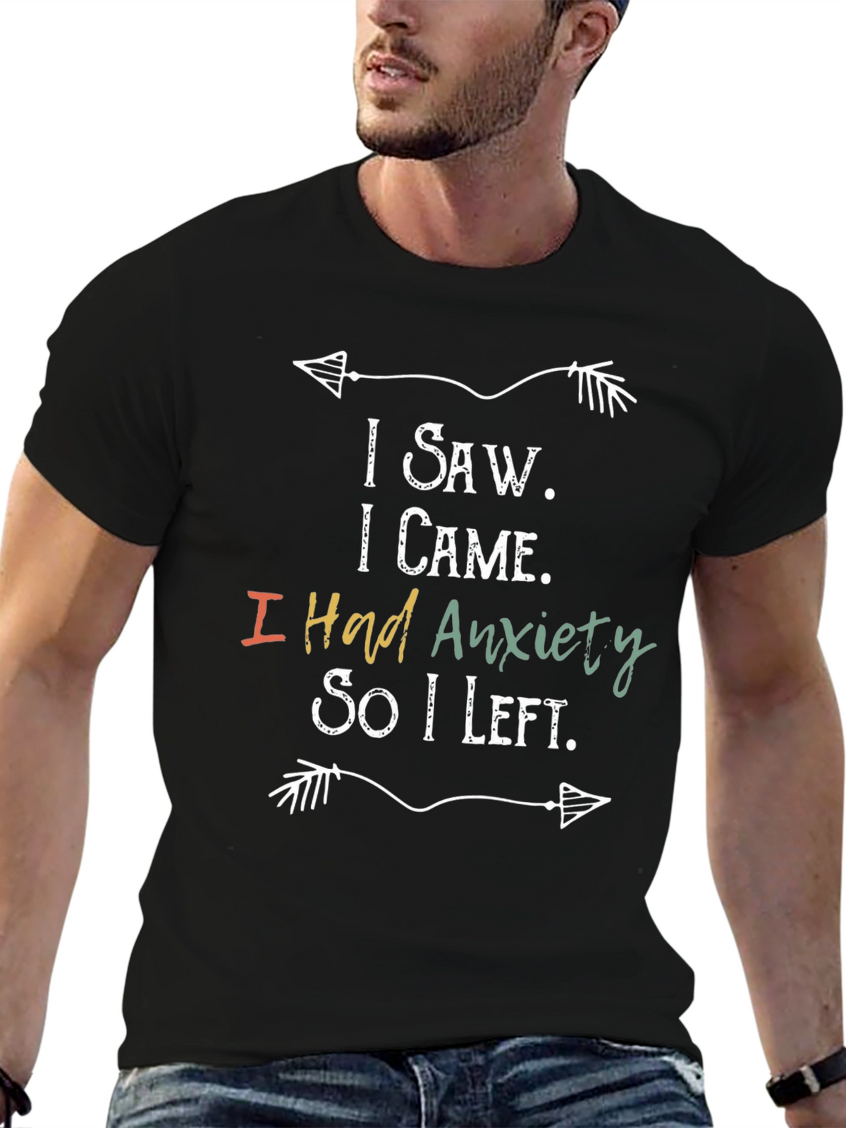 Anxiety Humor Graphic T-Shirt Funny Slogan Tee
