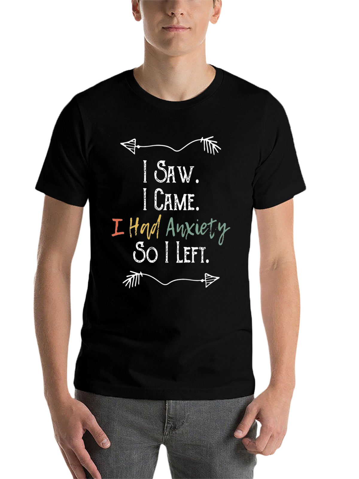 Anxiety Humor Graphic T-Shirt Funny Slogan Tee