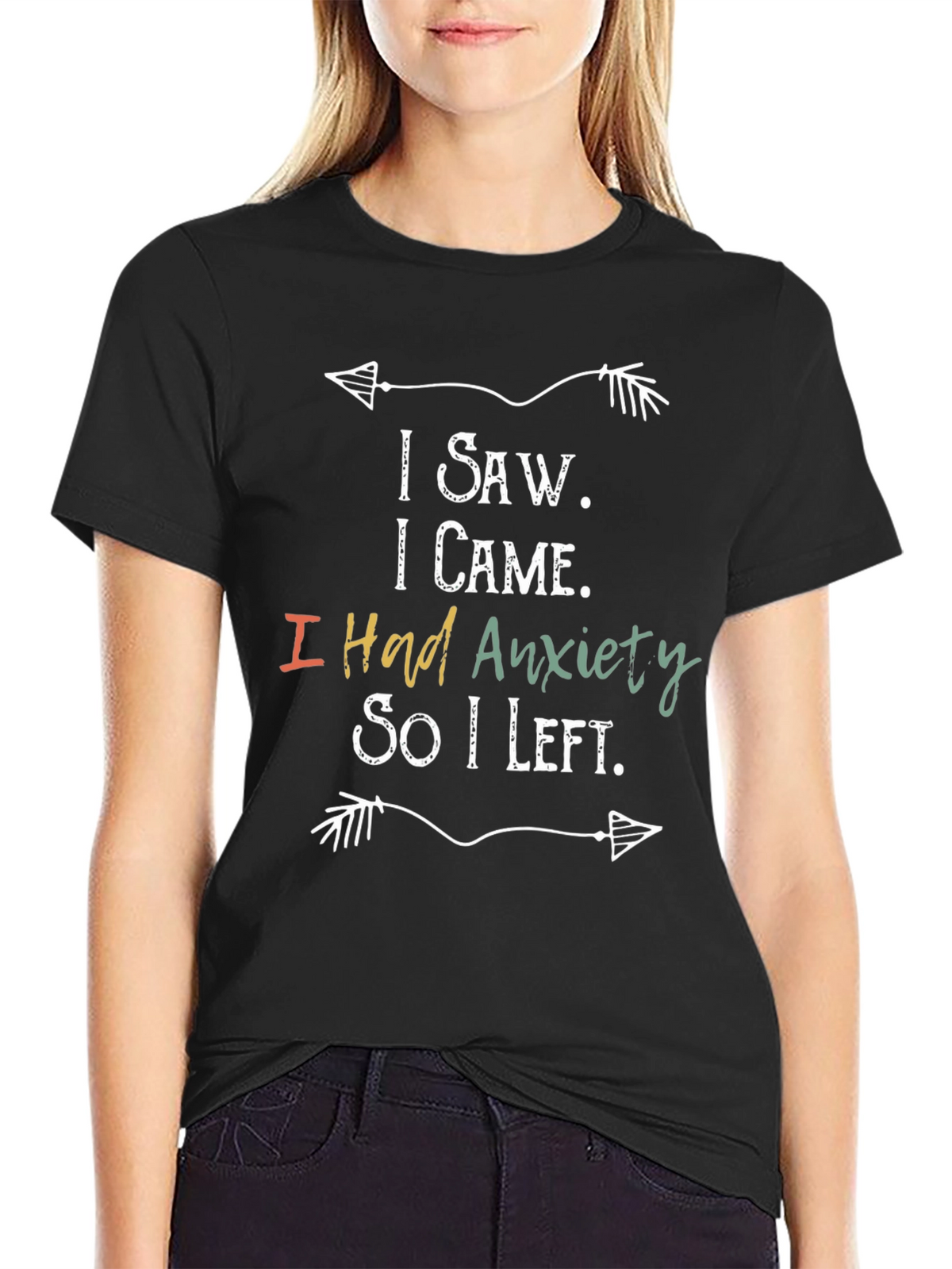 Anxiety Humor Graphic T-Shirt Funny Slogan Tee