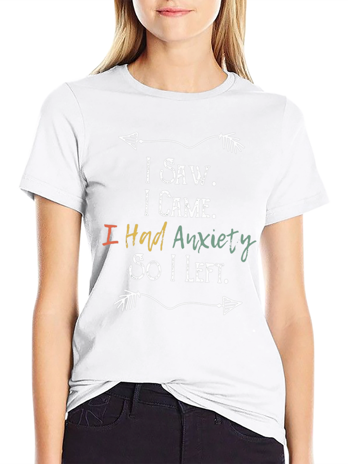 Anxiety Humor Graphic T-Shirt Funny Slogan Tee