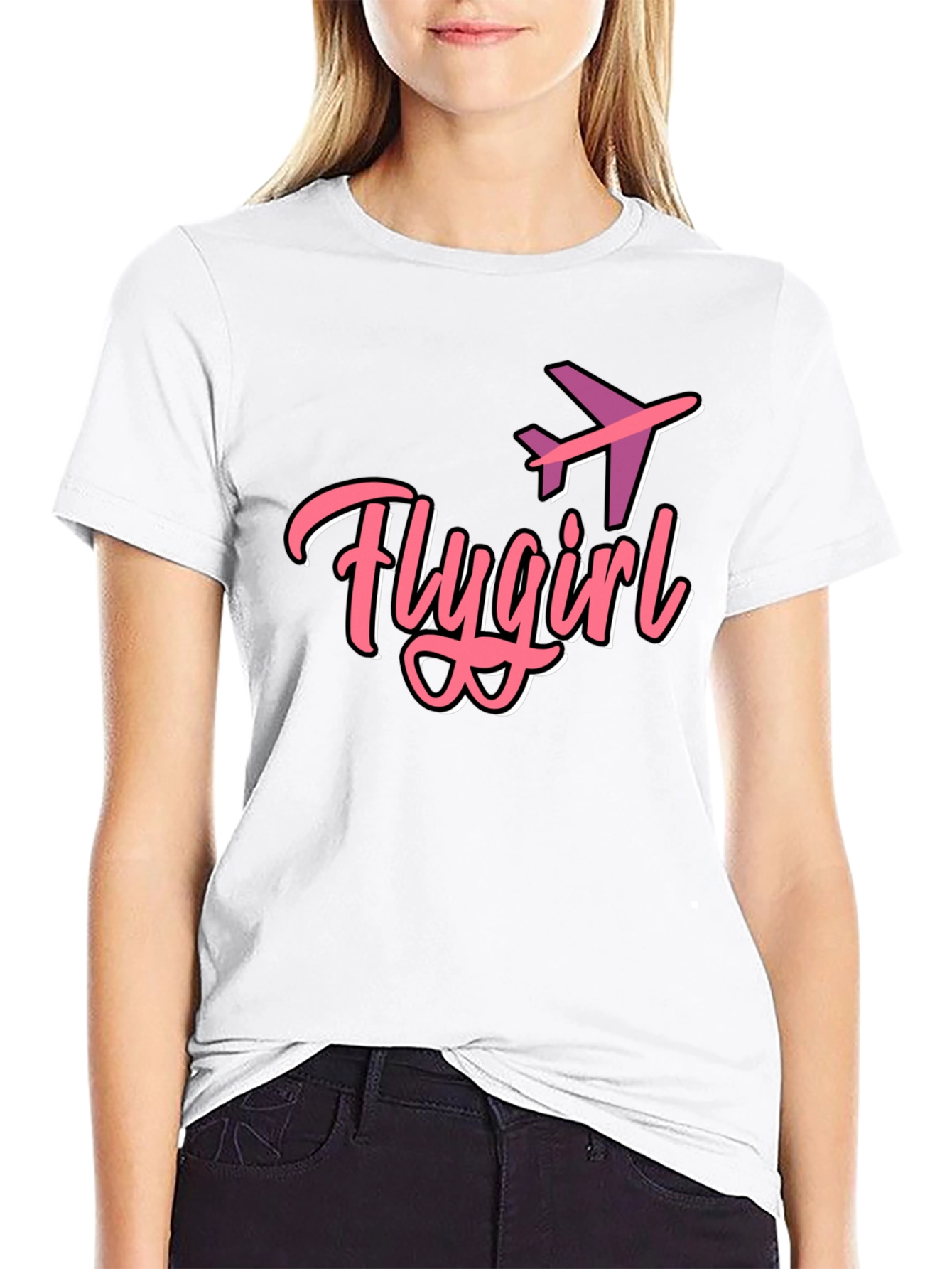 Flygirl Black Graphic Tee