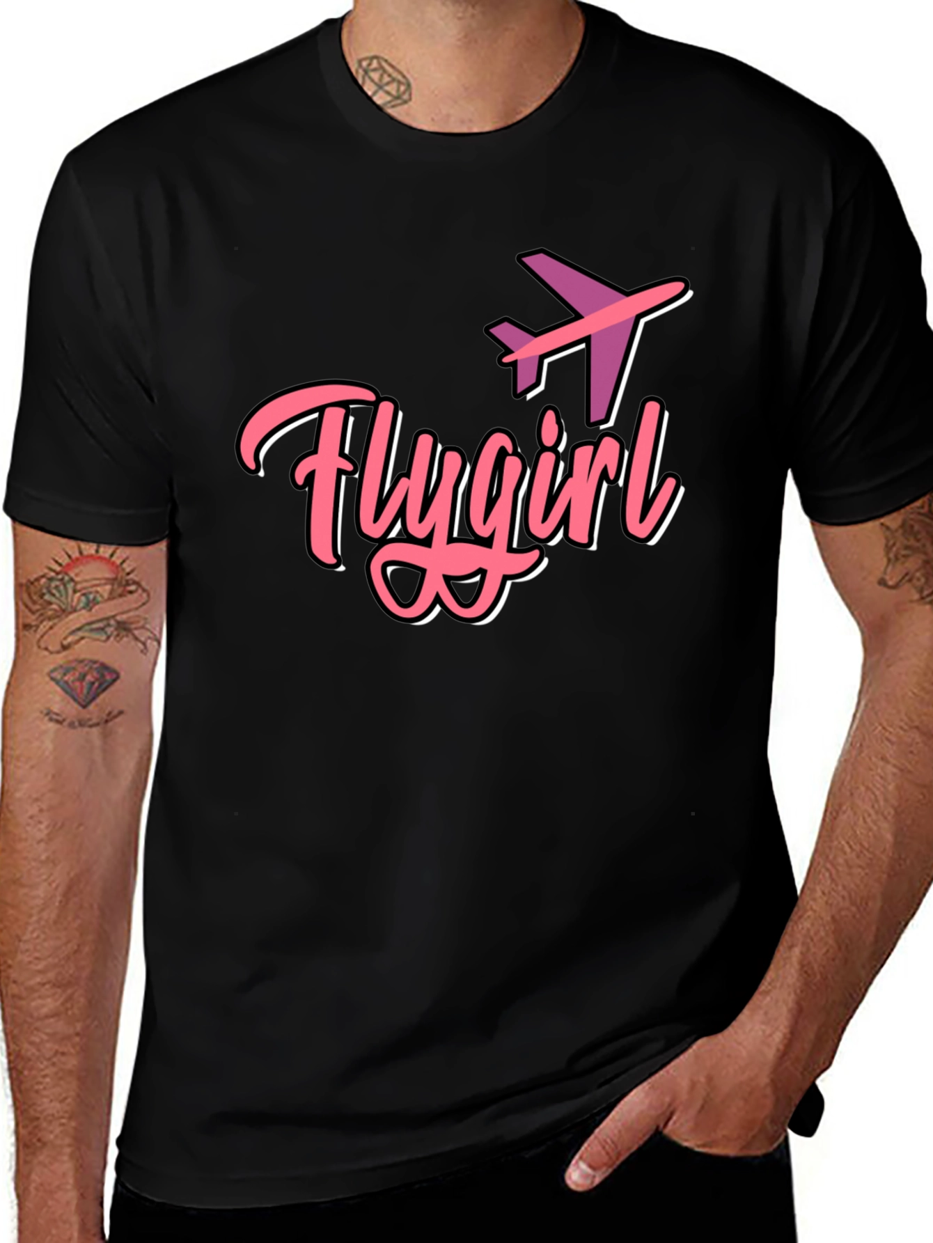 Flygirl Black Graphic Tee