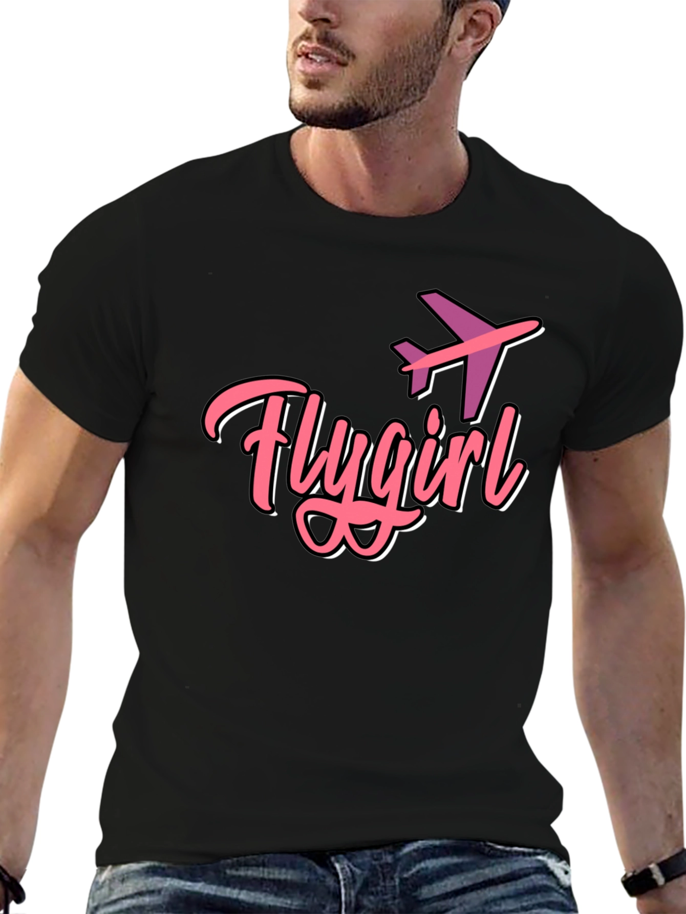 Flygirl Black Graphic Tee
