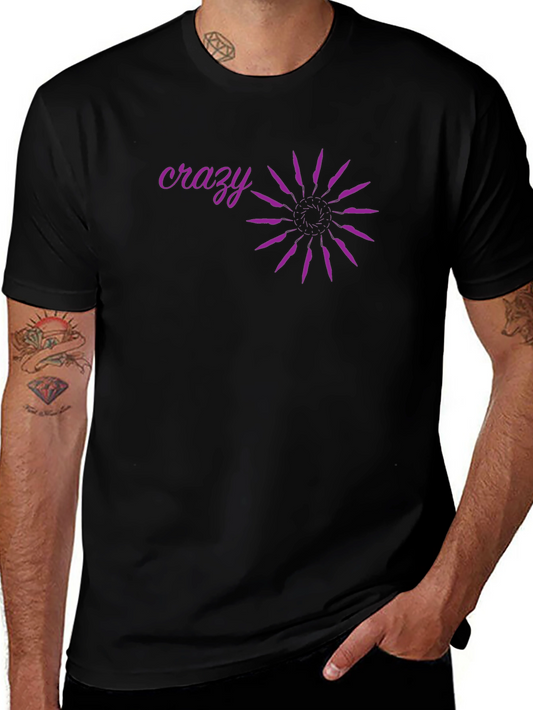 Crazy Graphic Tee - Black Cotton Blend