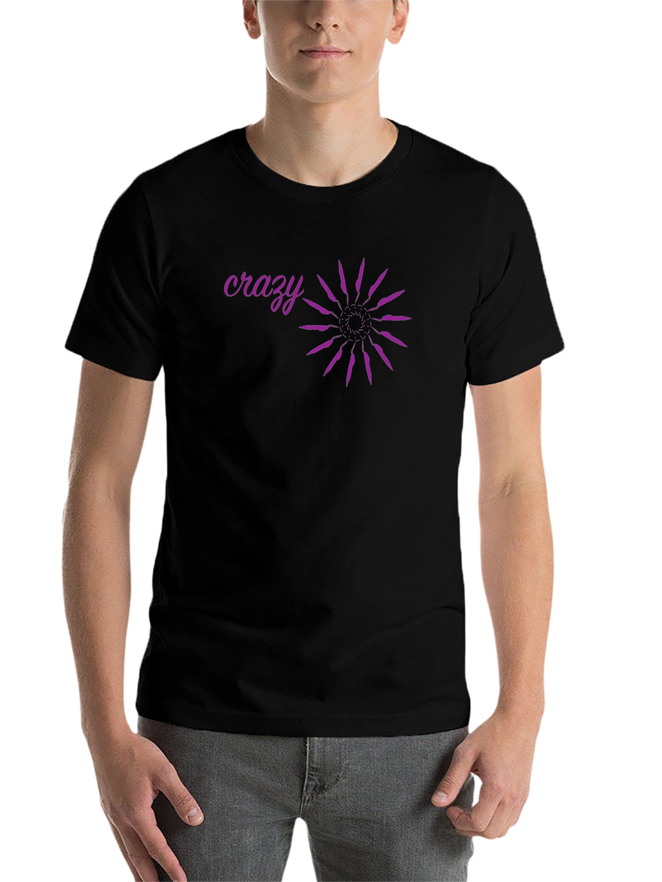 Crazy Graphic Tee - Black Cotton Blend