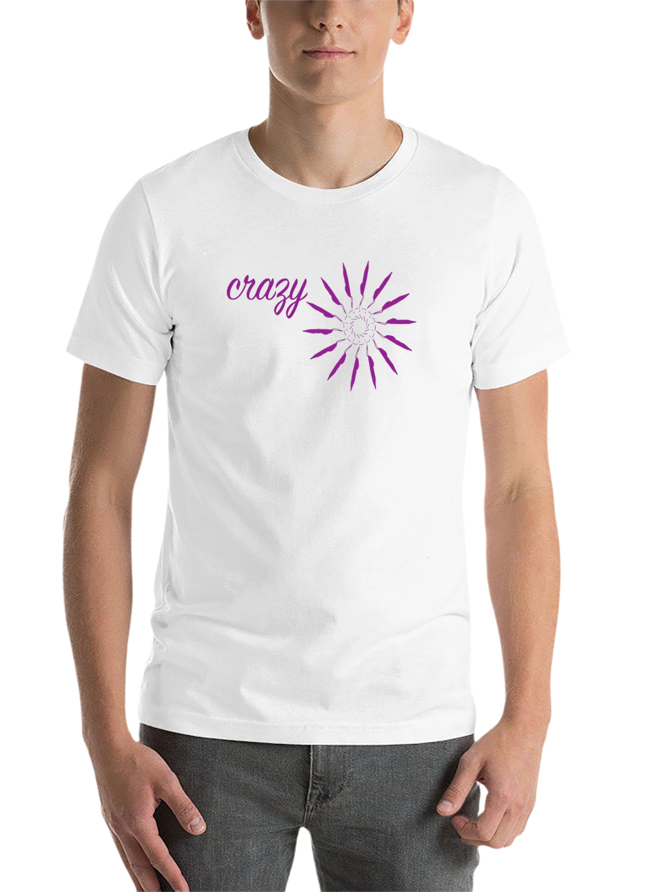 Crazy Graphic Tee - Black Cotton Blend