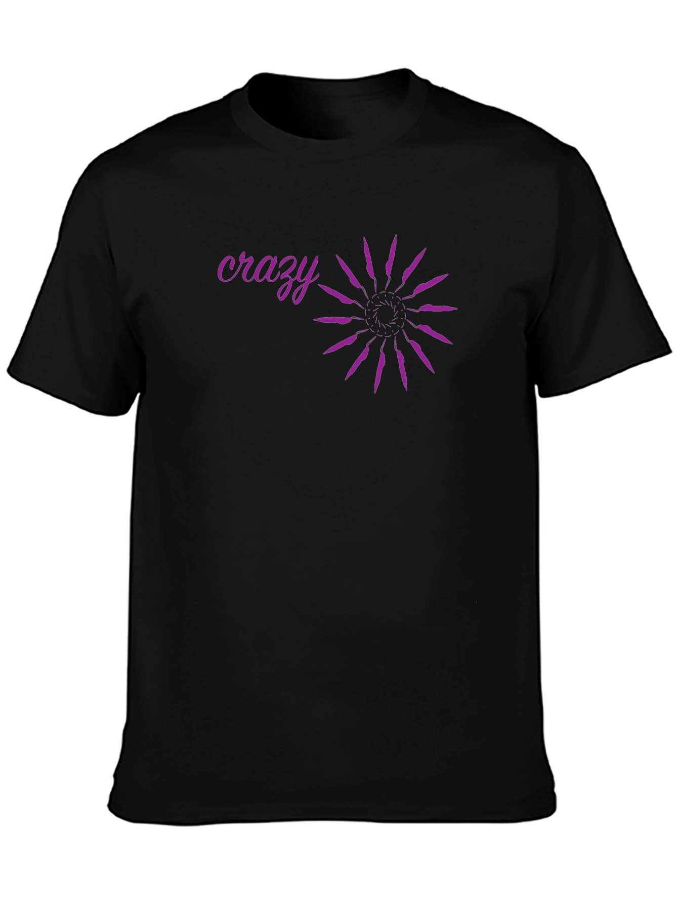 Crazy Graphic Tee - Black Cotton Blend