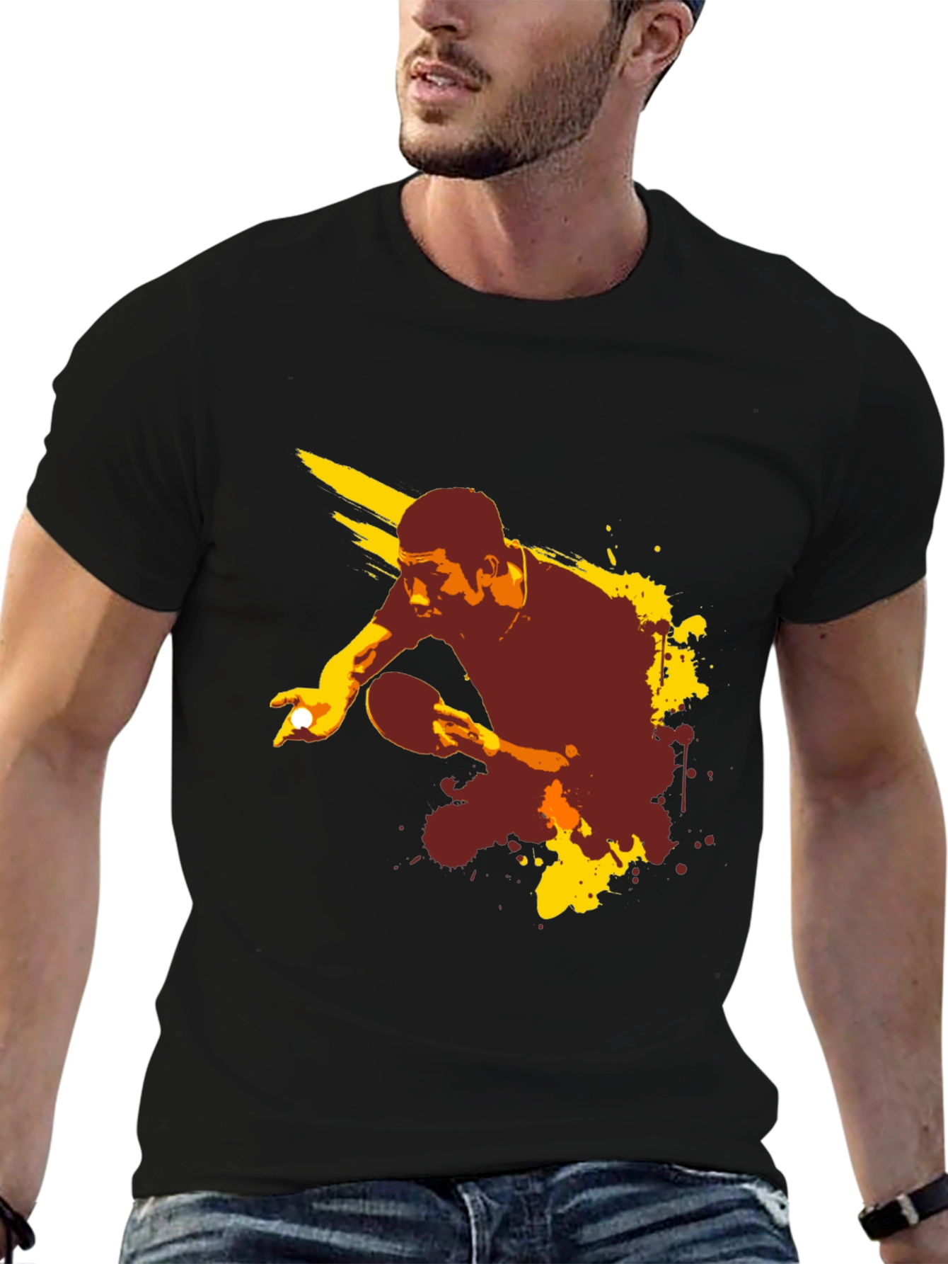 Table Tennis Graphic Tee - Black