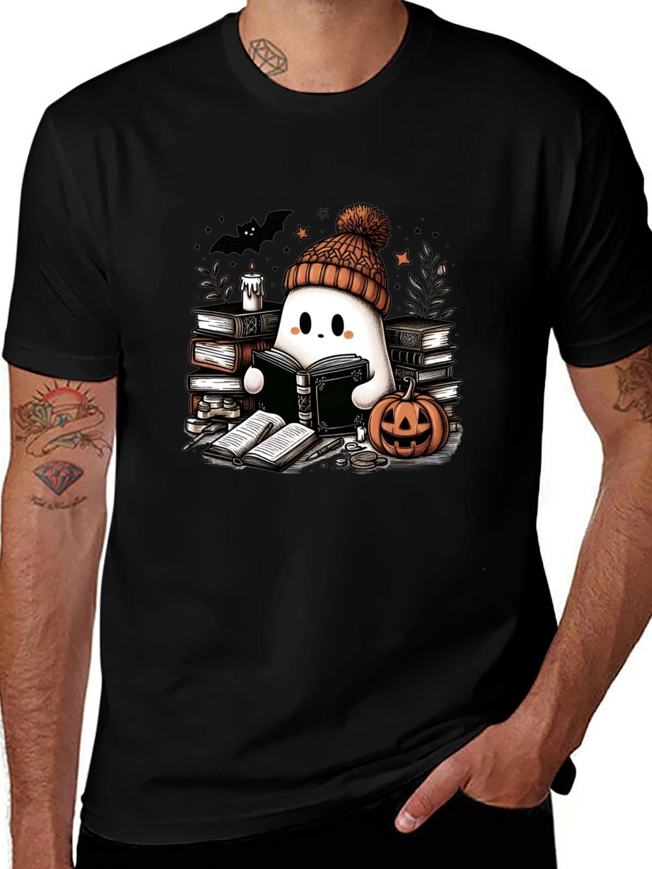 Reading Ghost T-Shirt - Cute Halloween Tee