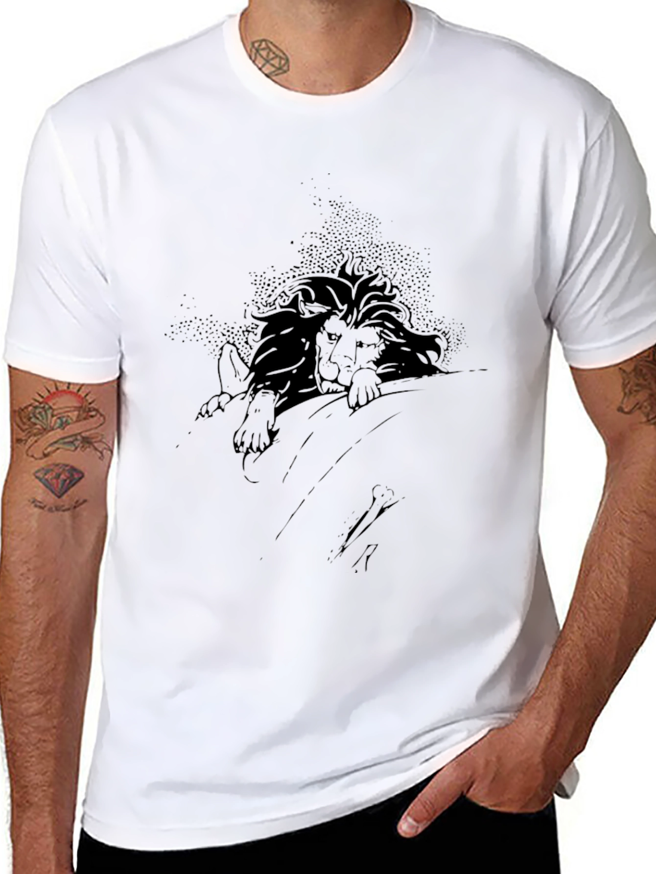 Lion Graphic Black T-Shirt