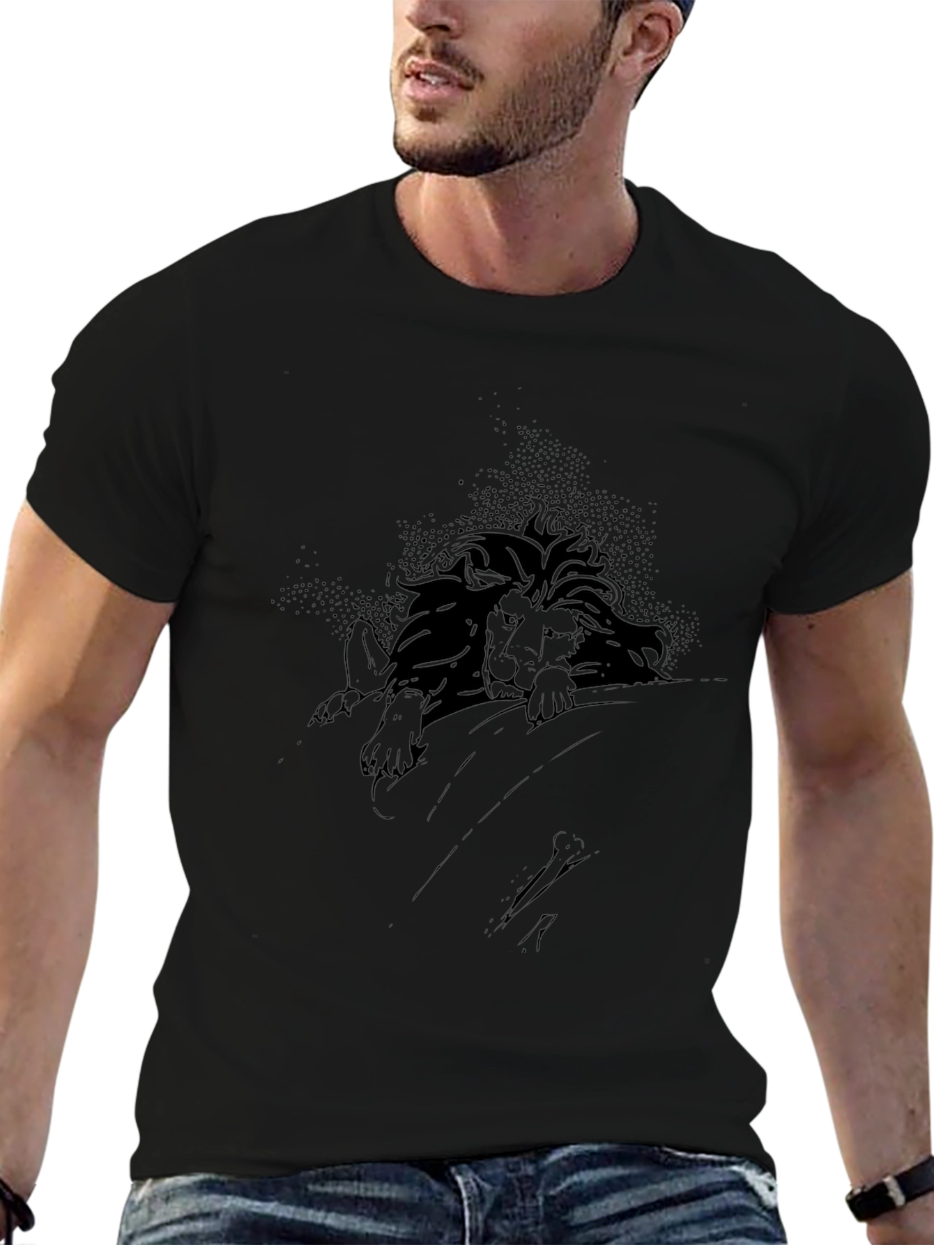 Lion Graphic Black T-Shirt