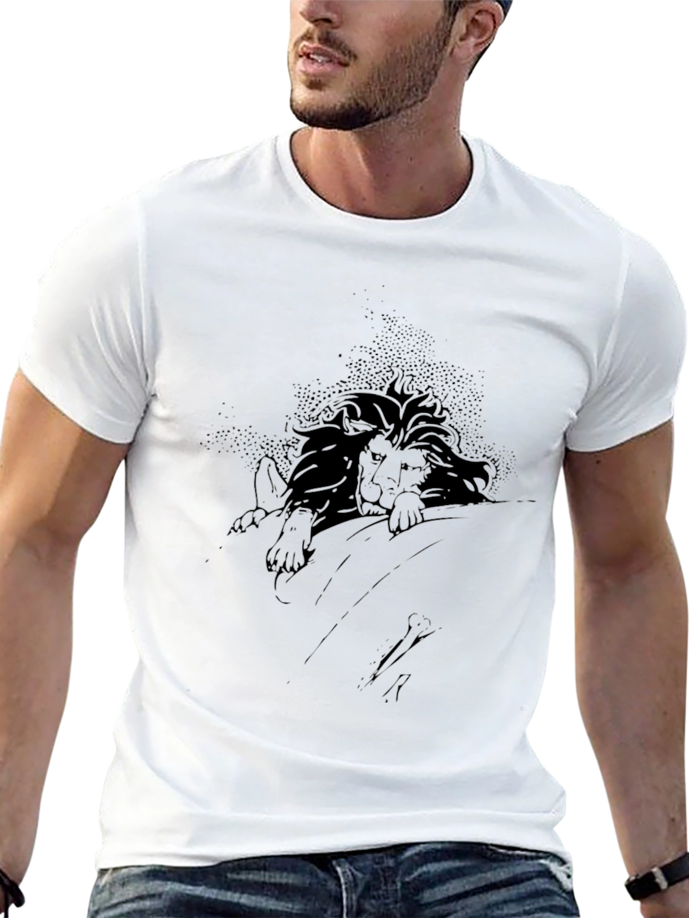 Lion Graphic Black T-Shirt