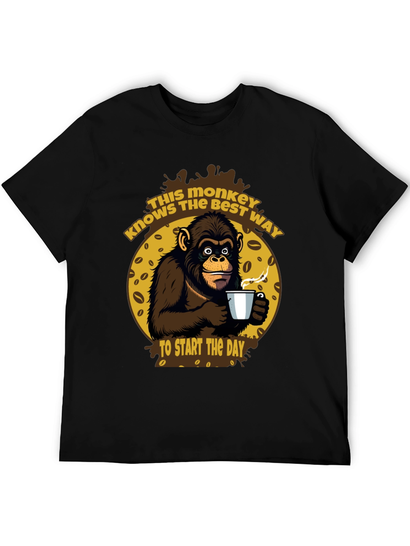 Monkey Coffee T-Shirt - Start Your Day Right!