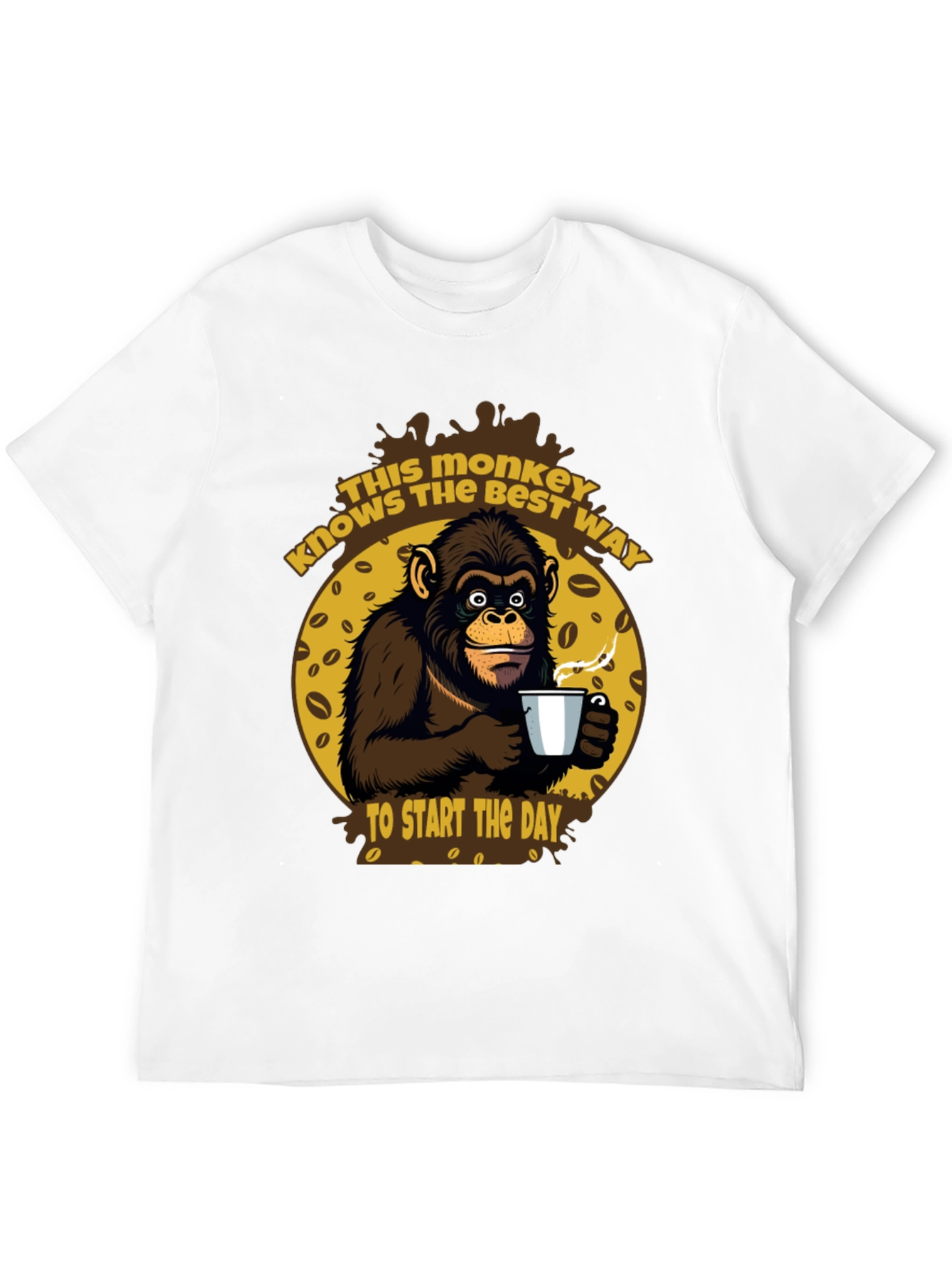 Monkey Coffee T-Shirt - Start Your Day Right!