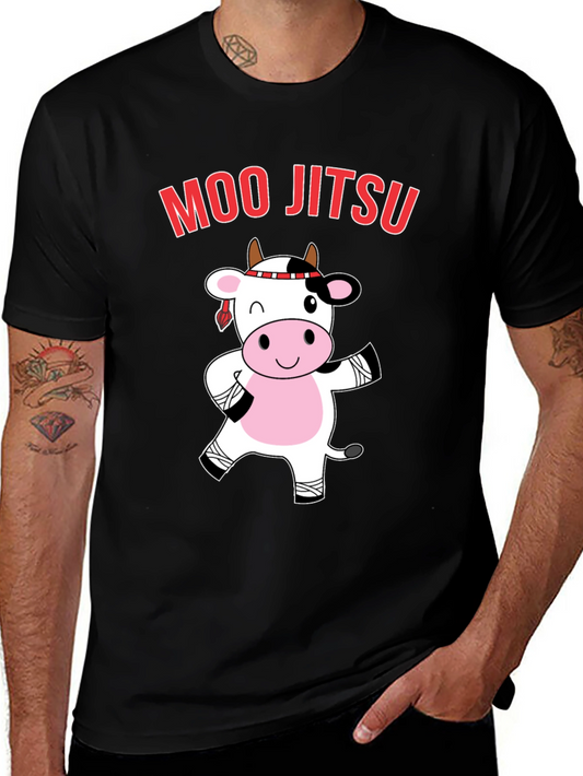 Moo Jitsu T-Shirt - Cute Cow Martial Arts Tee
