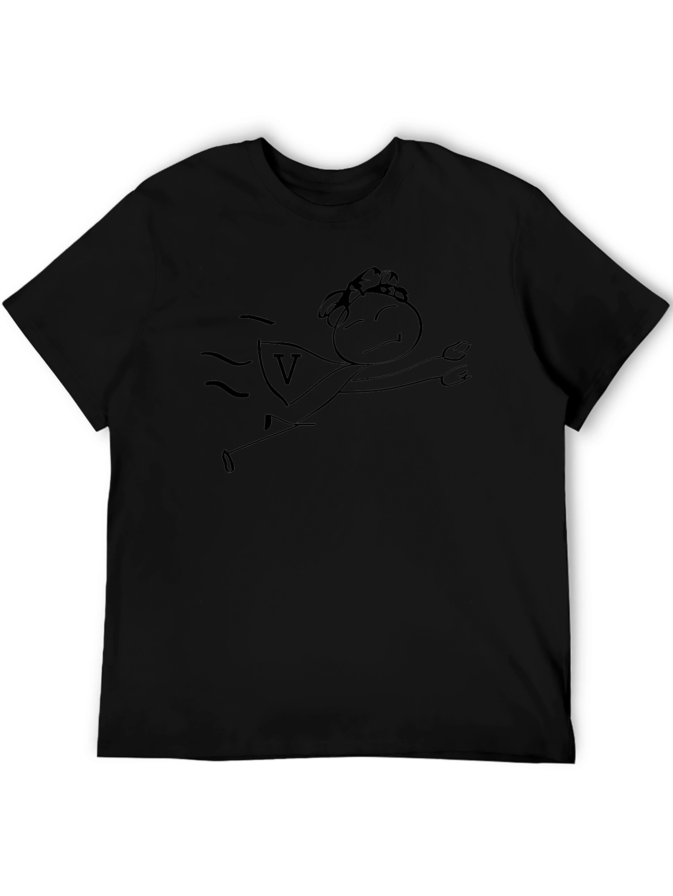 Superhero Stick Figure Black T-Shirt