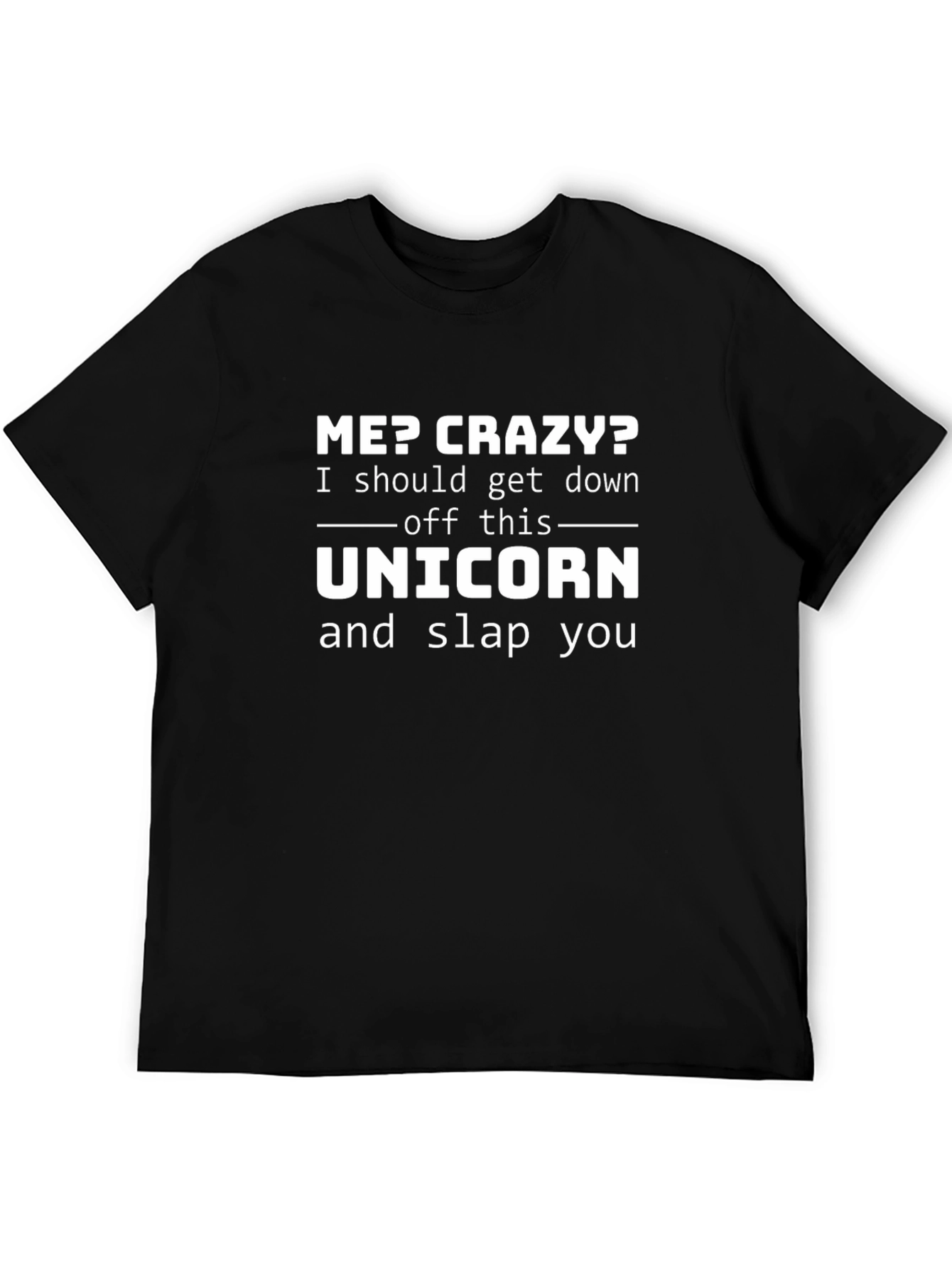 Crazy Unicorn Graphic T-Shirt - Black